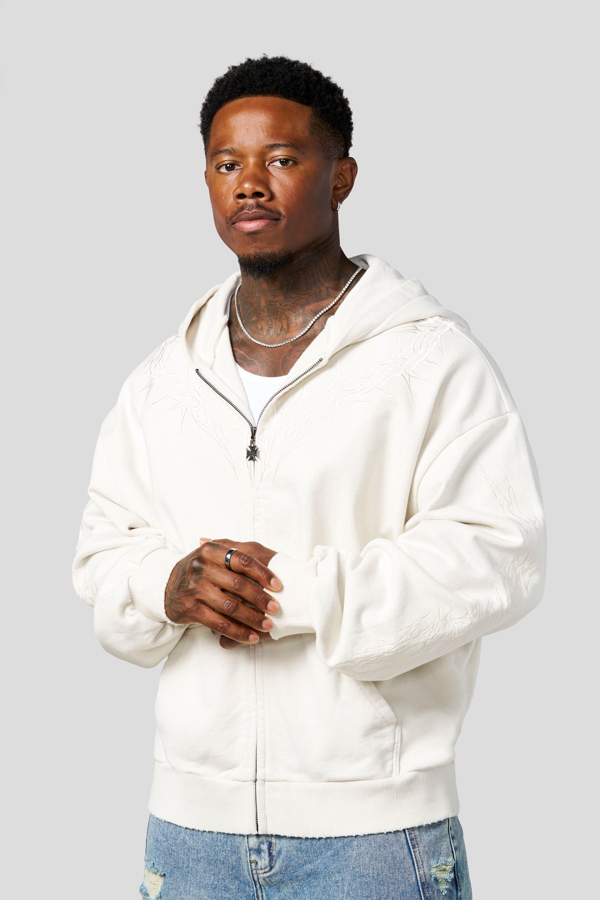 YoungLA 5228 - Vengeance Zip-Ups 'Off-White'
