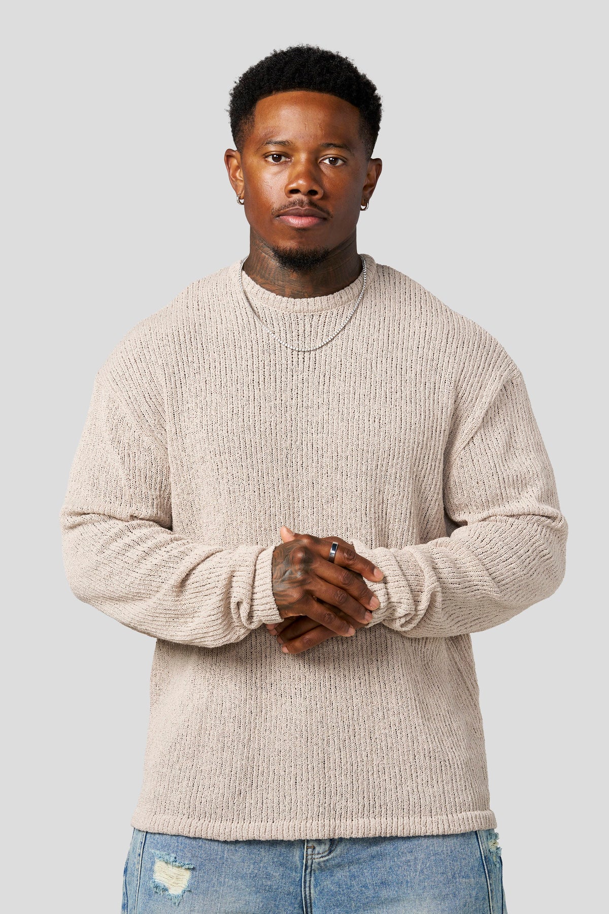 YoungLA 8044 - Evening Knit Longsleeves 'Beige'