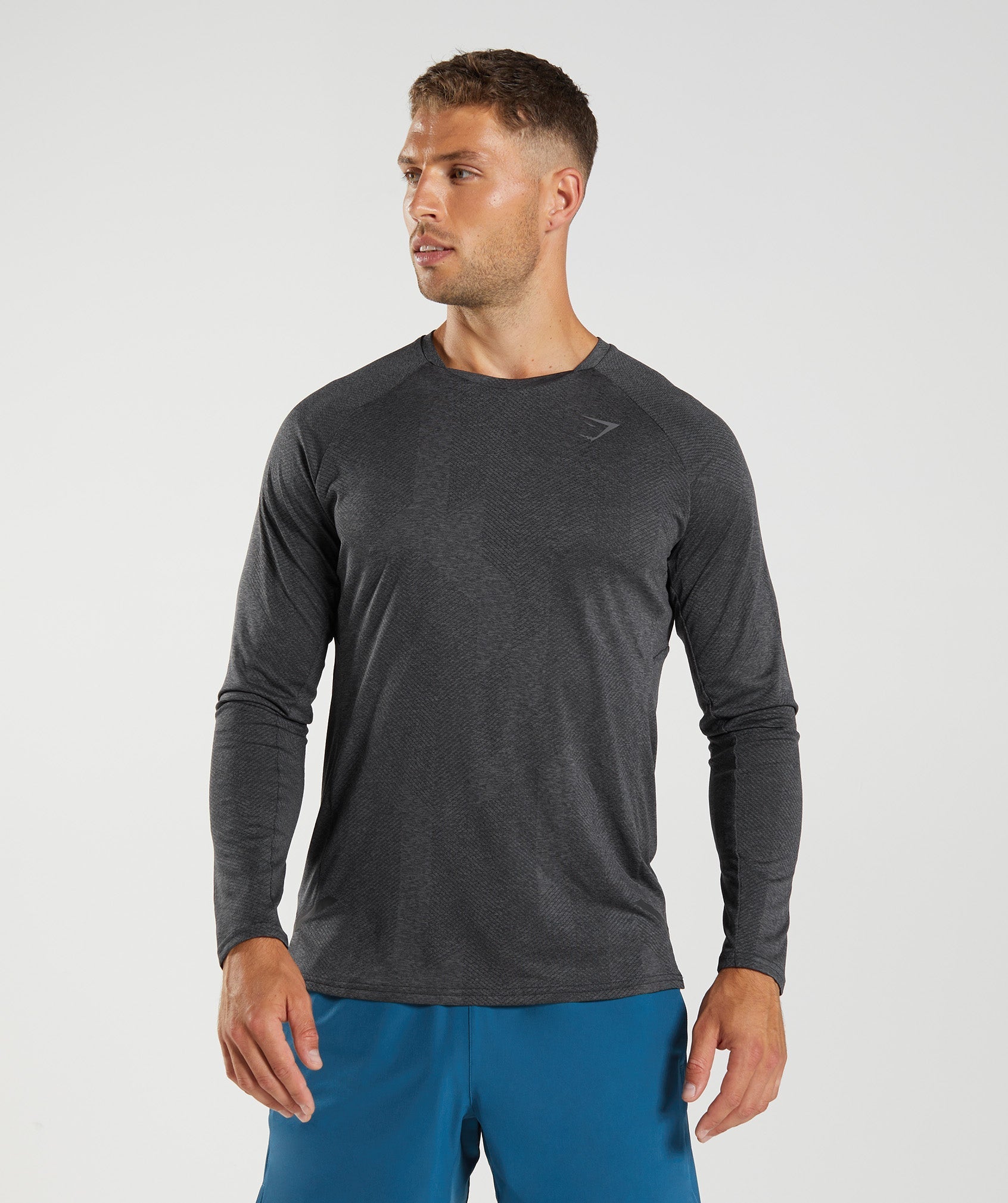 Gymshark Apex Long Sleeve T-Shirt 'Black Silhouette Grey'