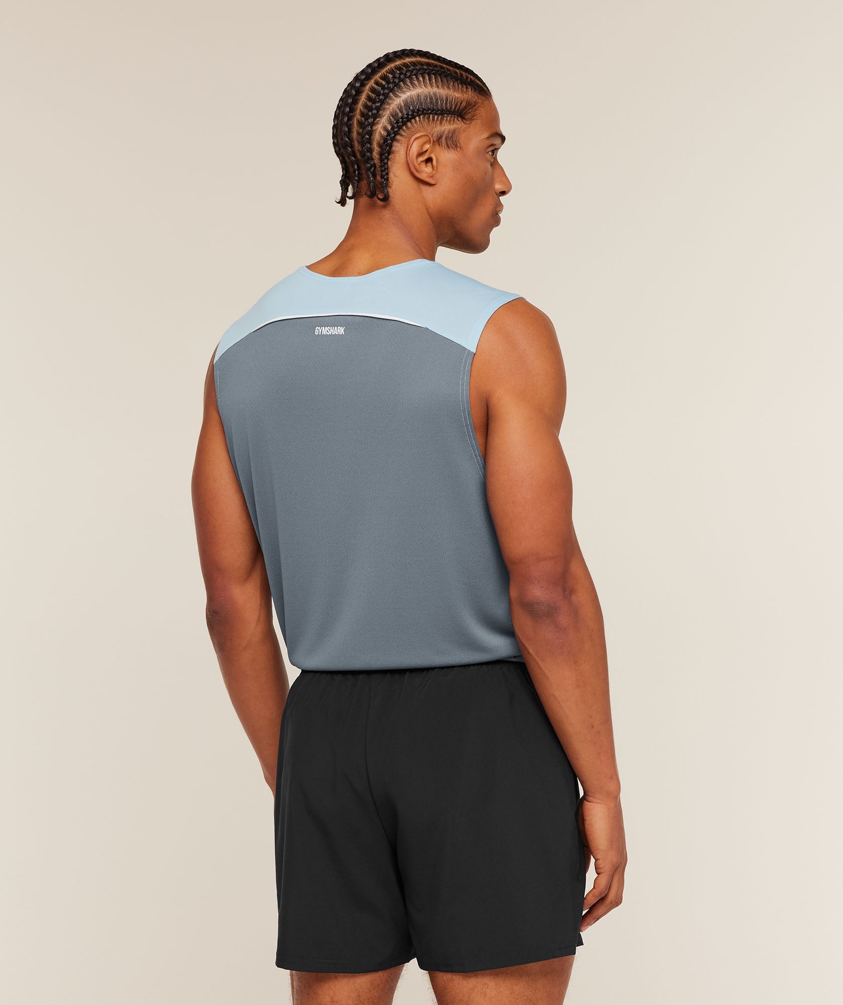 Gymshark Arrival Contrast Tank 'Chilled Blue Iron Blue'