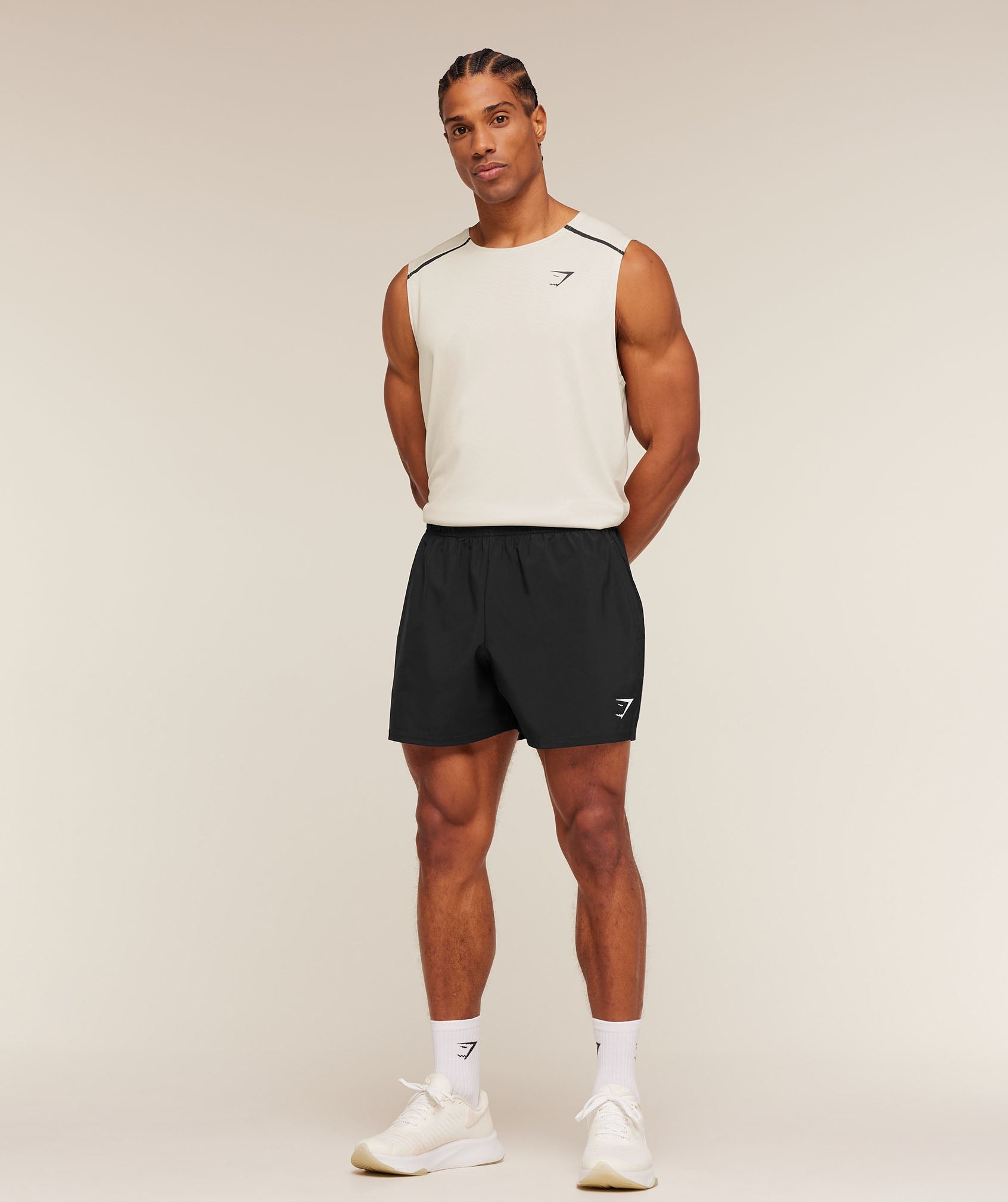 Gymshark Arrival Contrast Tank 'Tinted White Pebble Grey'