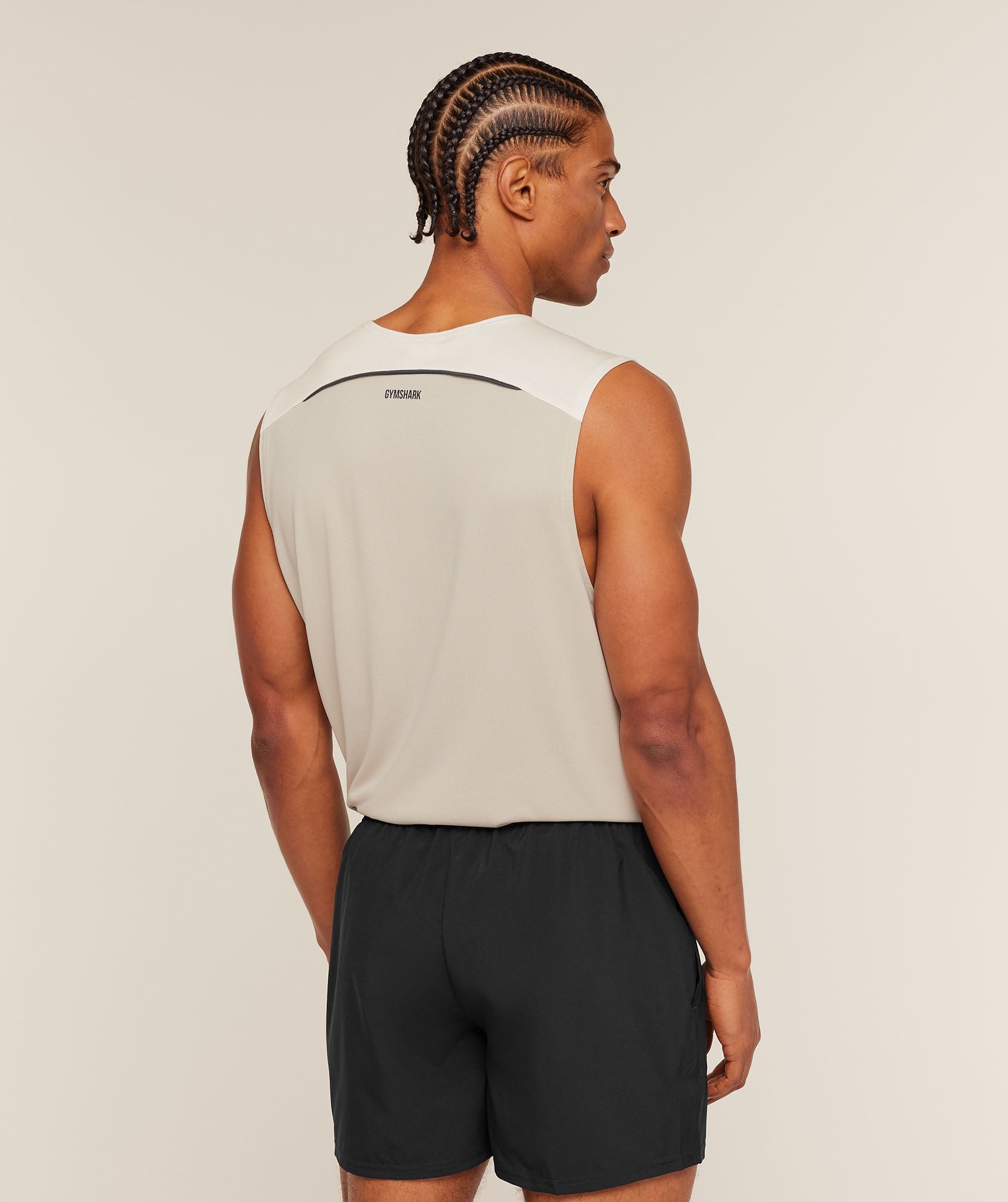 Gymshark Arrival Contrast Tank 'Tinted White Pebble Grey'