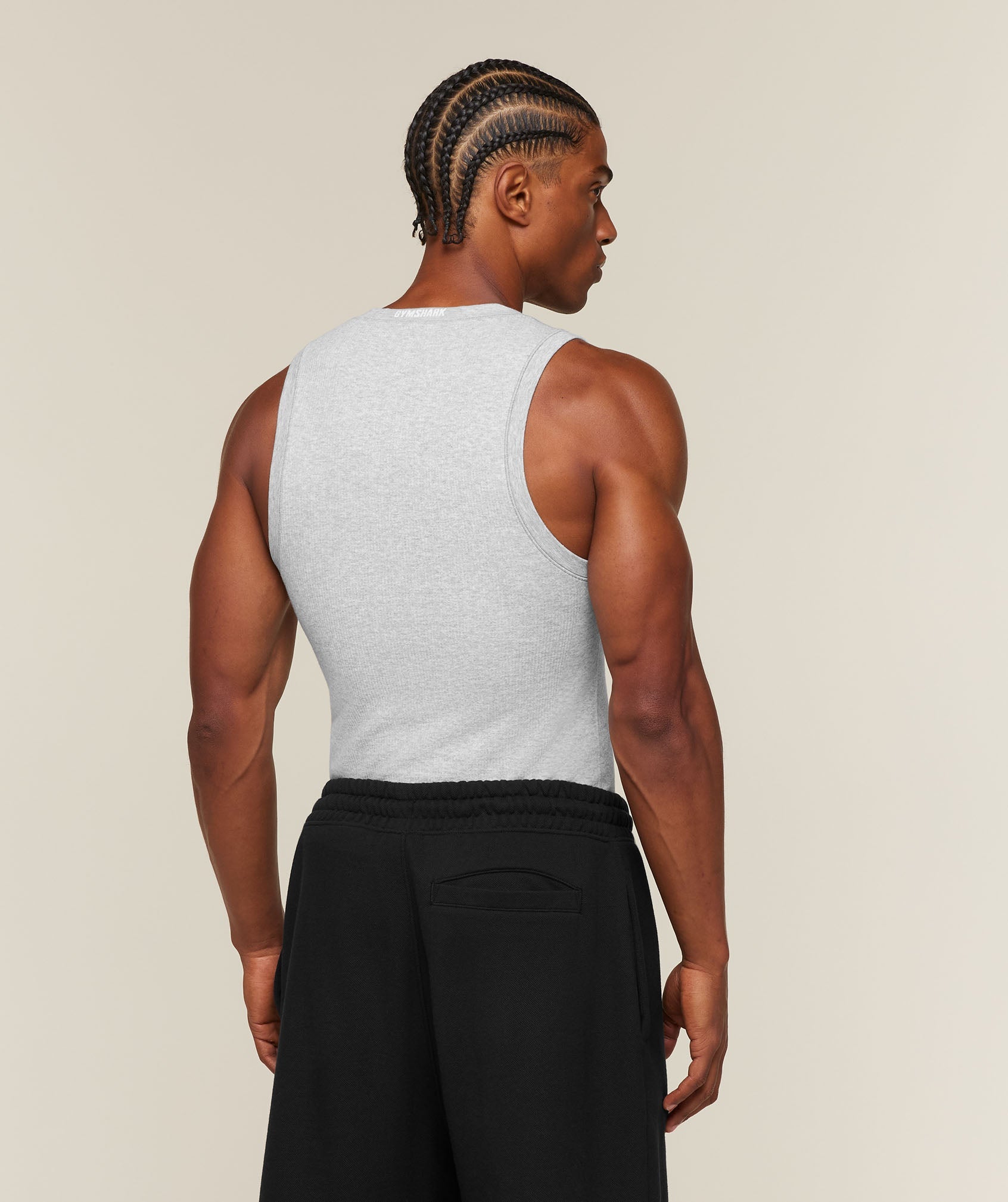 Gymshark Cotton Seamless Sleeveless Top 'Soft Grey Marl'
