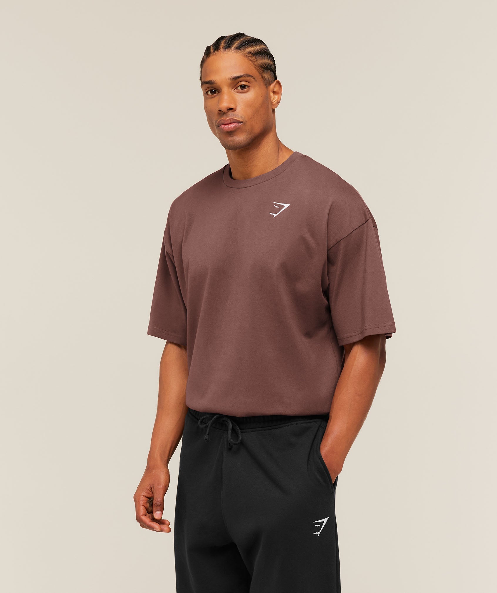 Gymshark Crest Oversized T-Shirt 'Espresso Brown'