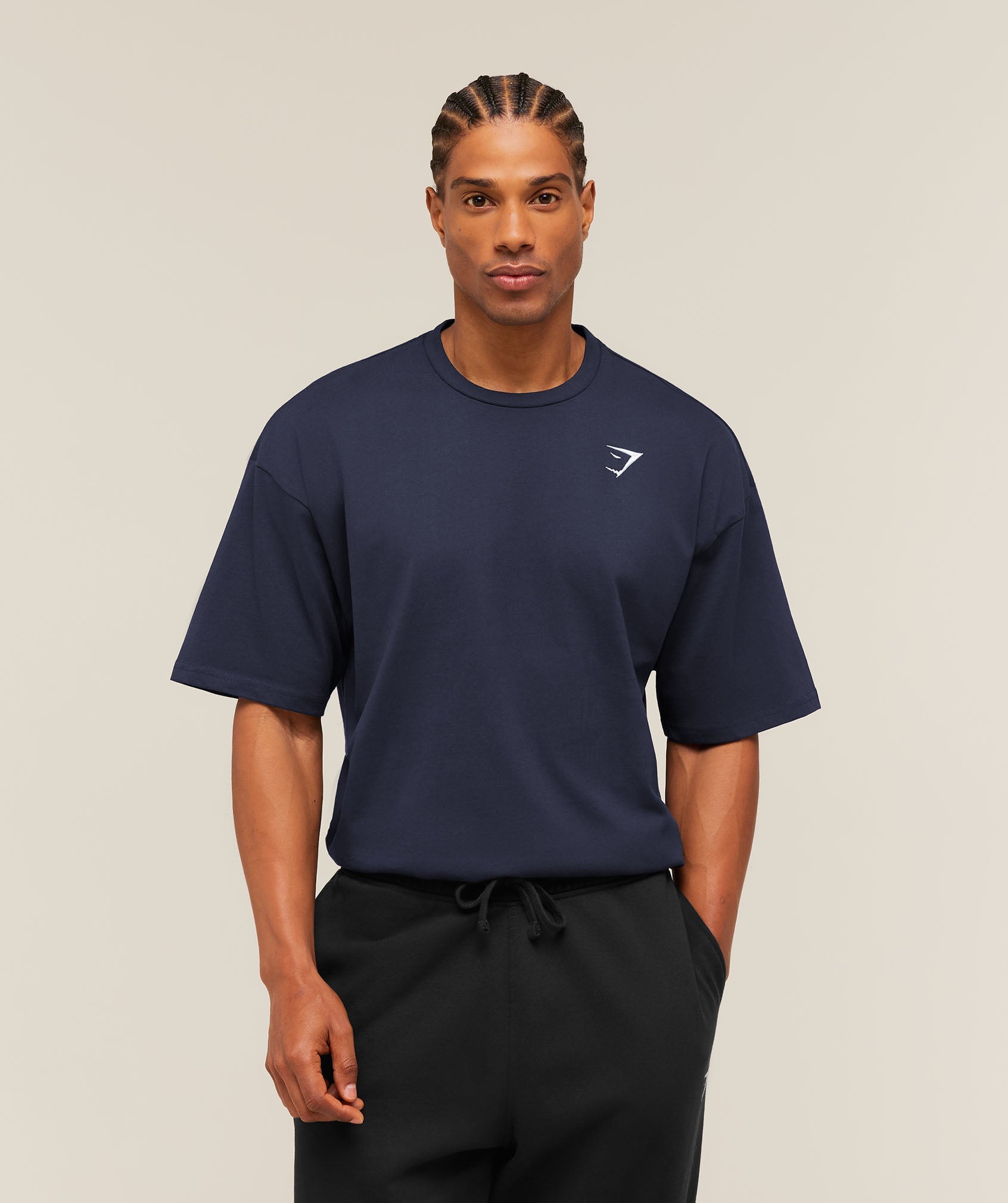 Gymshark Crest Oversized T-Shirt 'Heavy Blue'