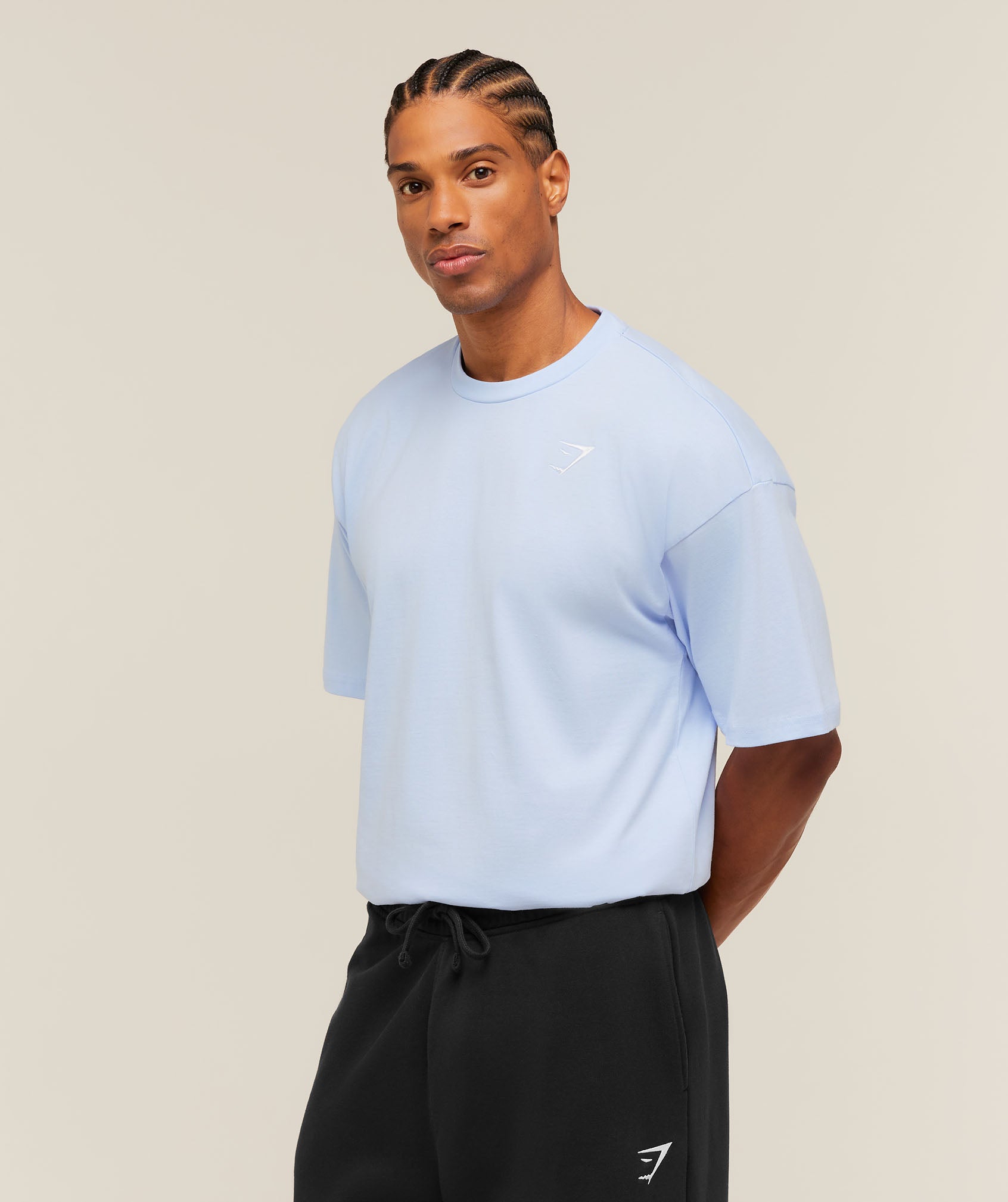 Gymshark Crest Oversized T-Shirt 'Tranquil Blue'