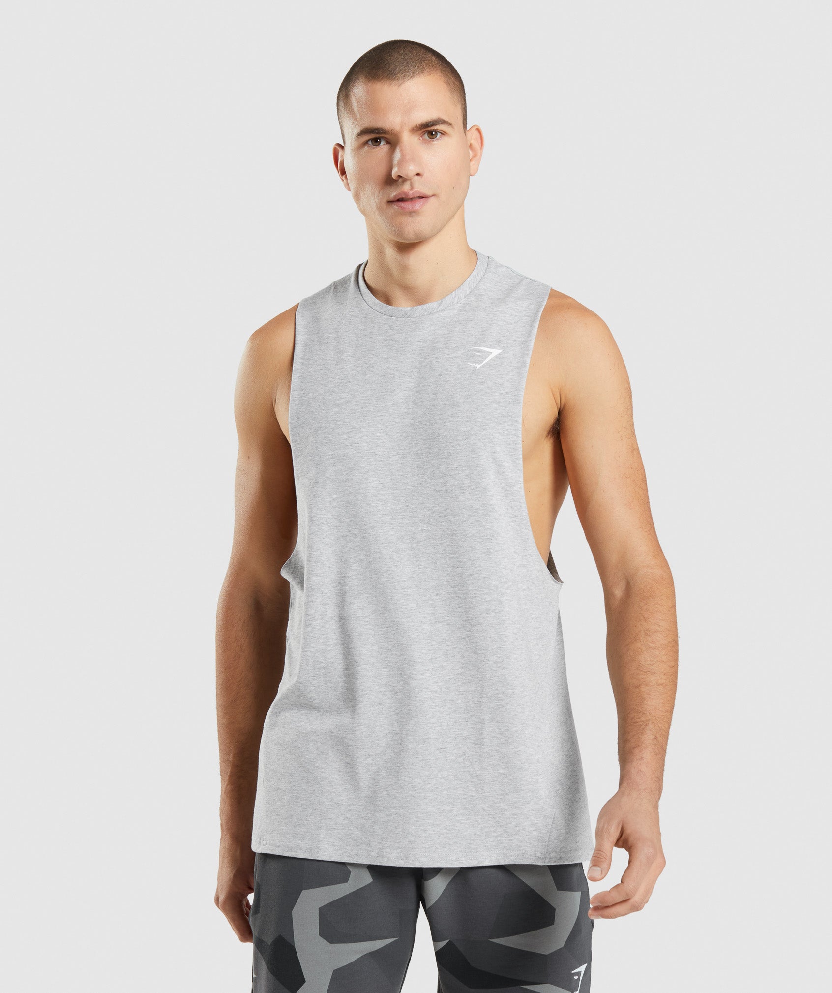 Gymshark Critical 2.0 Drop Arm Tank 'Light Grey Marl'