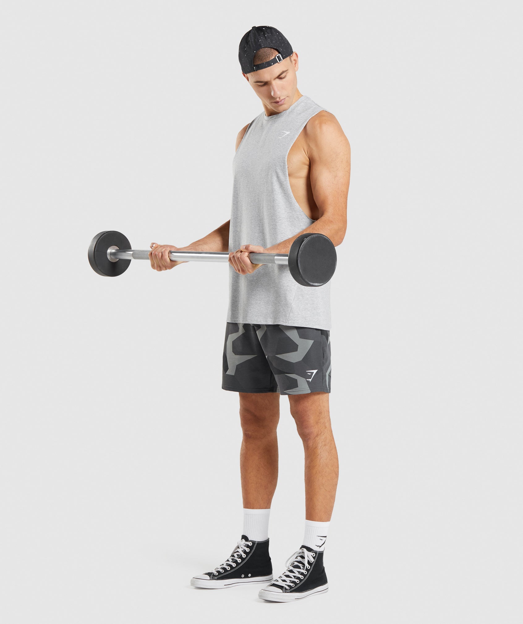 Gymshark Critical 2.0 Drop Arm Tank 'Light Grey Marl'