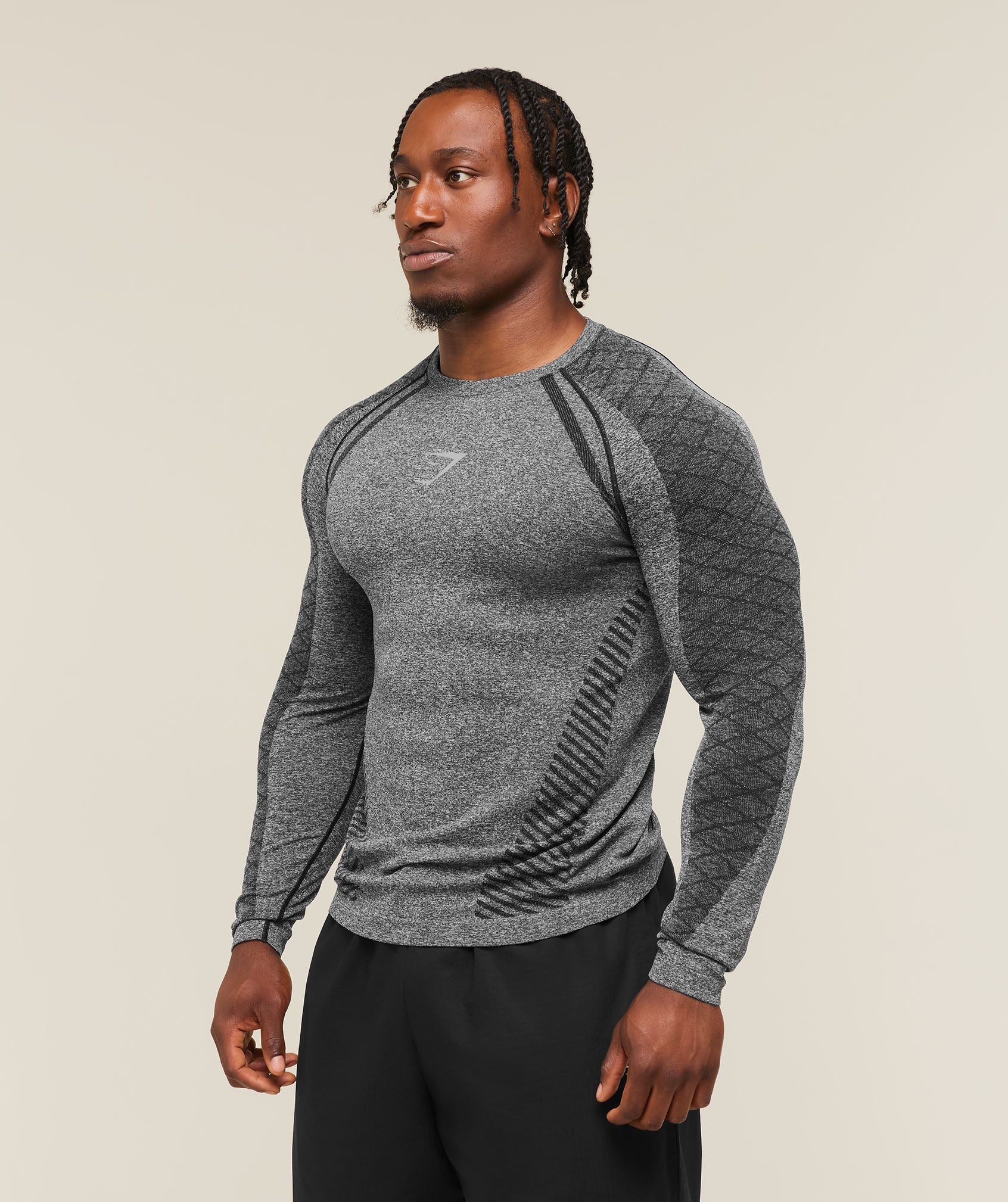 Gymshark Devant Seamless Long Sleeve T-Shirt 'Black'