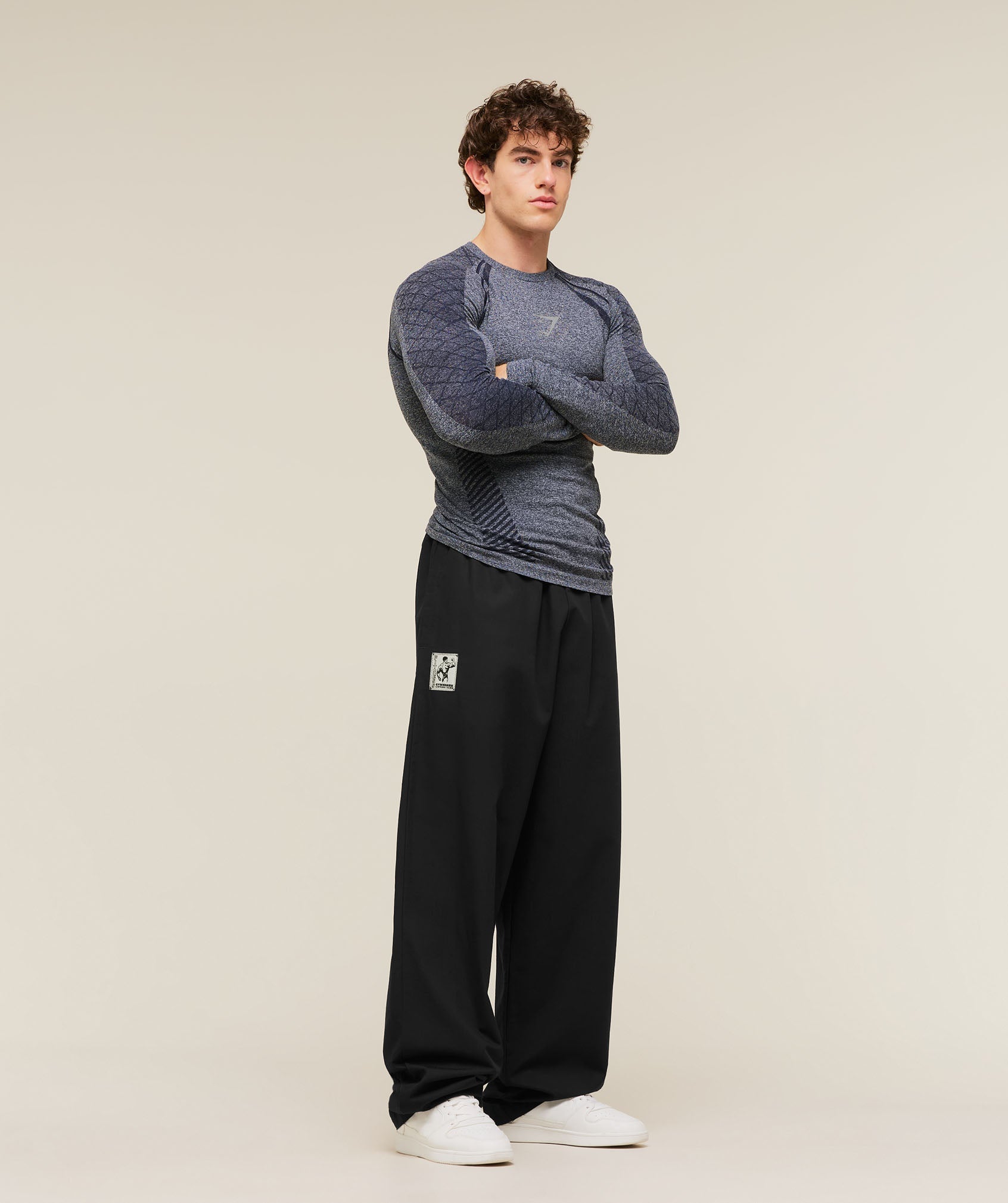 Gymshark Devant Seamless Long Sleeve T-Shirt 'Heavy Blue'