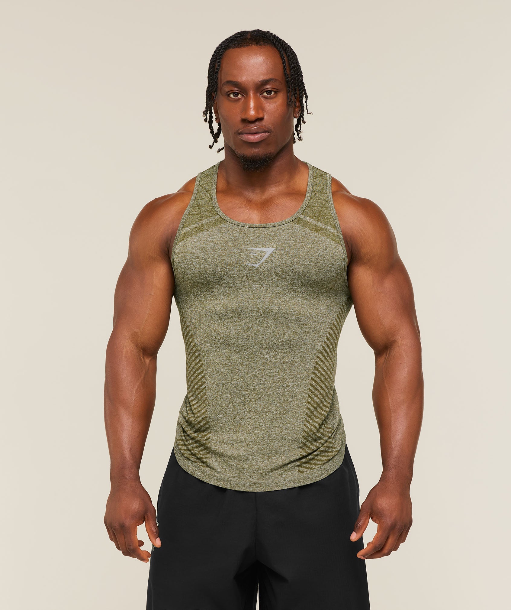 Gymshark Devant Seamless Tank 'Canvas Green'
