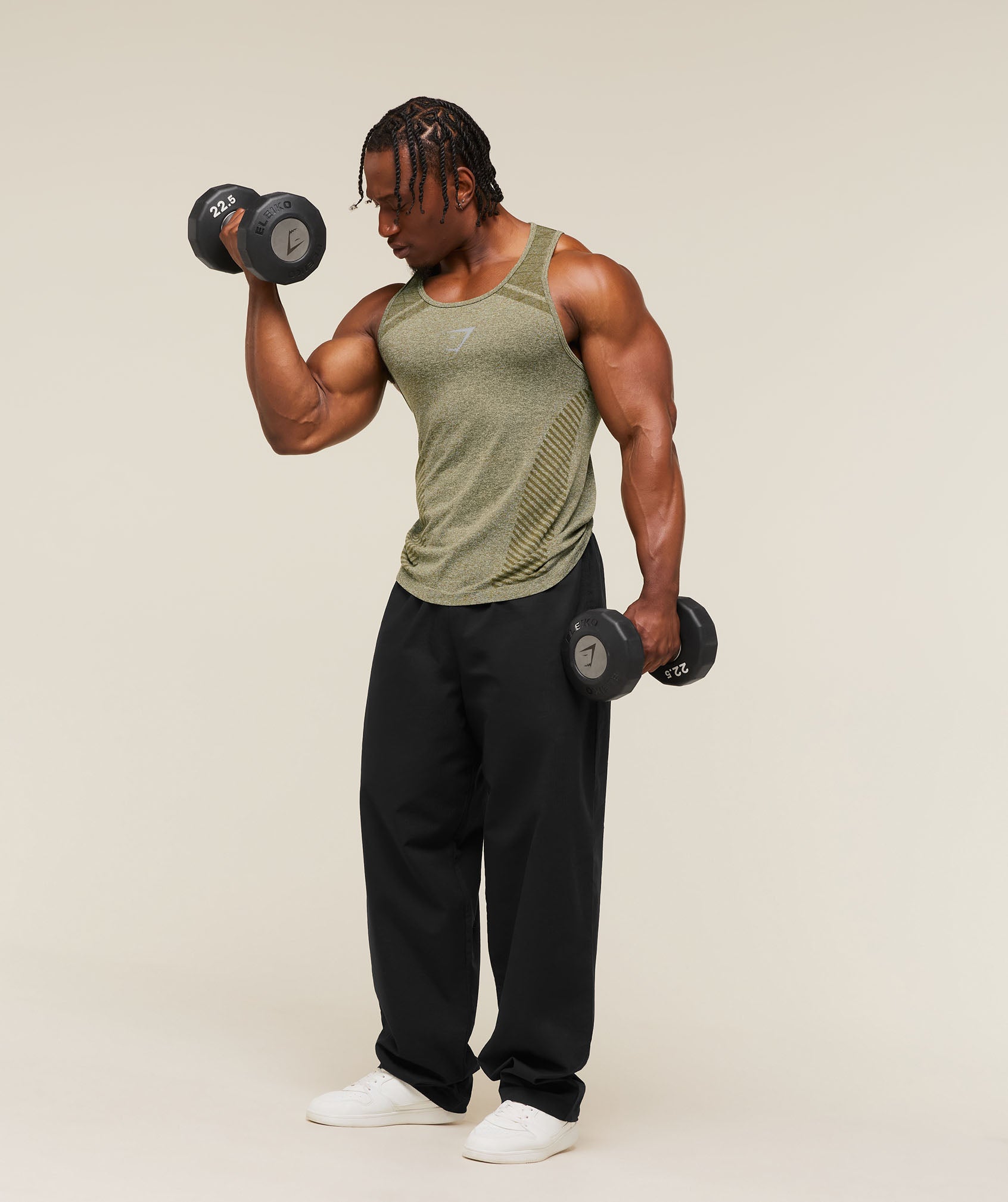 Gymshark Devant Seamless Tank 'Canvas Green'
