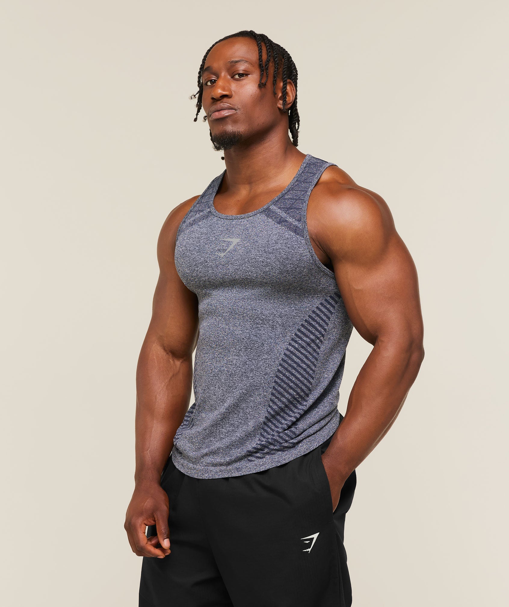 Gymshark Devant Seamless Tank 'Heavy Blue'