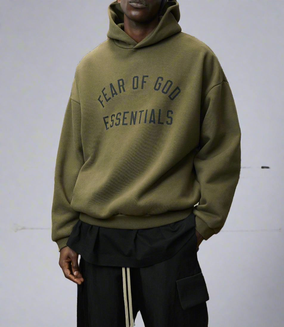 Fear of God ESSENTIALS Men's Fleece Hoodie 'Olive'