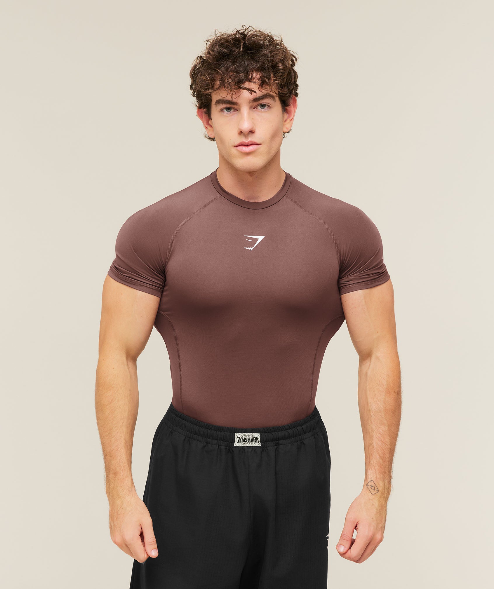 Gymshark Element Baselayer T-Shirt 'Espresso Brown'