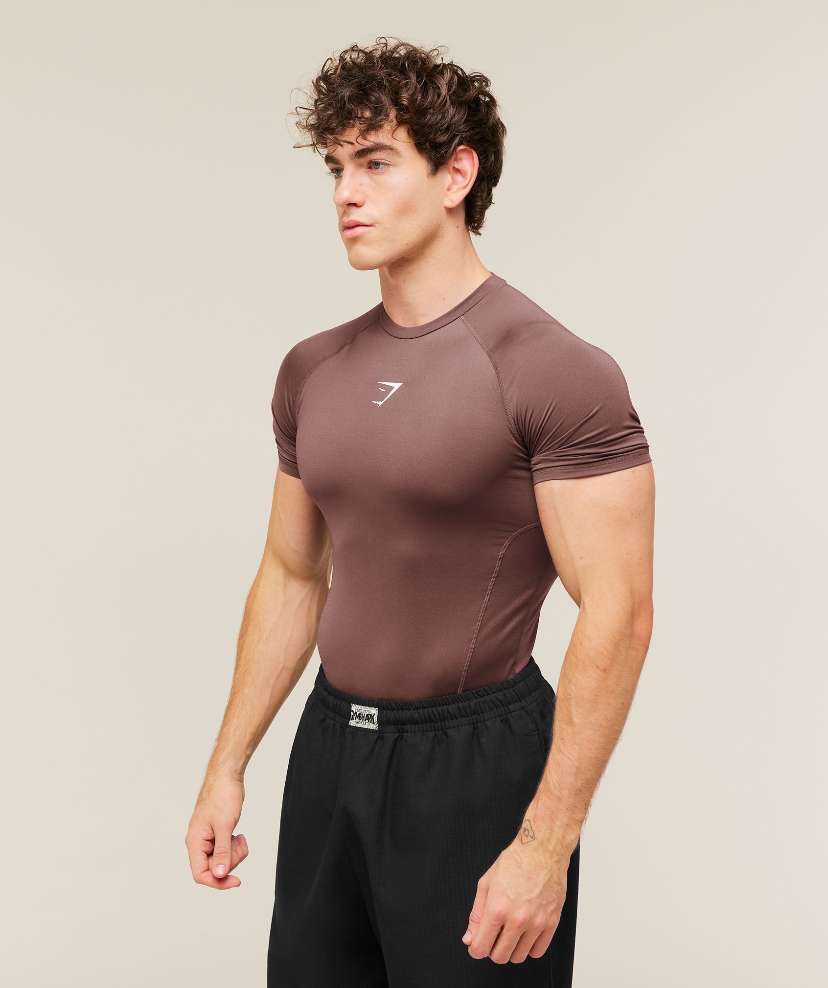 Gymshark Element Baselayer T-Shirt 'Espresso Brown'