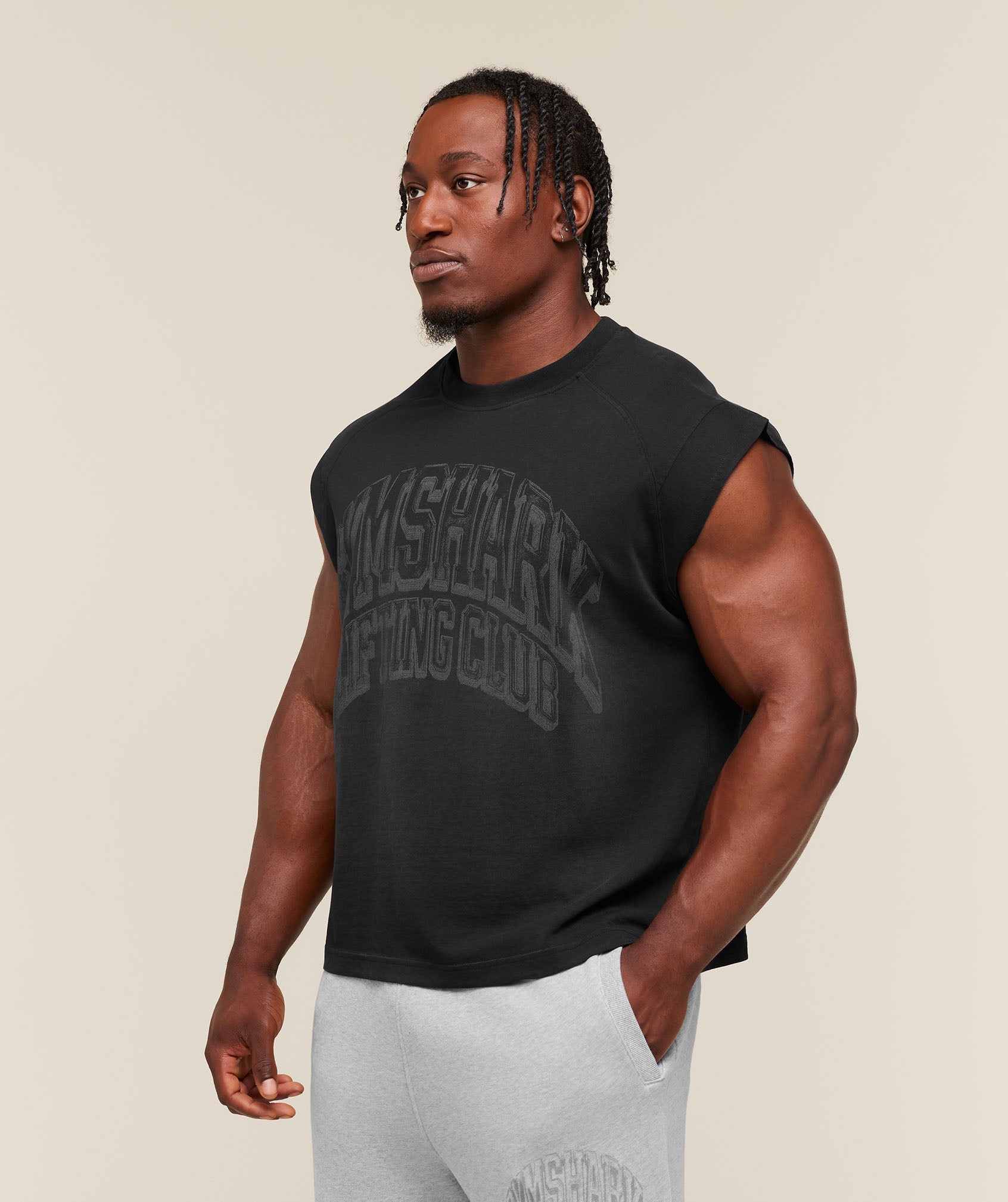 Gymshark GSLC Cut off tank 'Black Wash'
