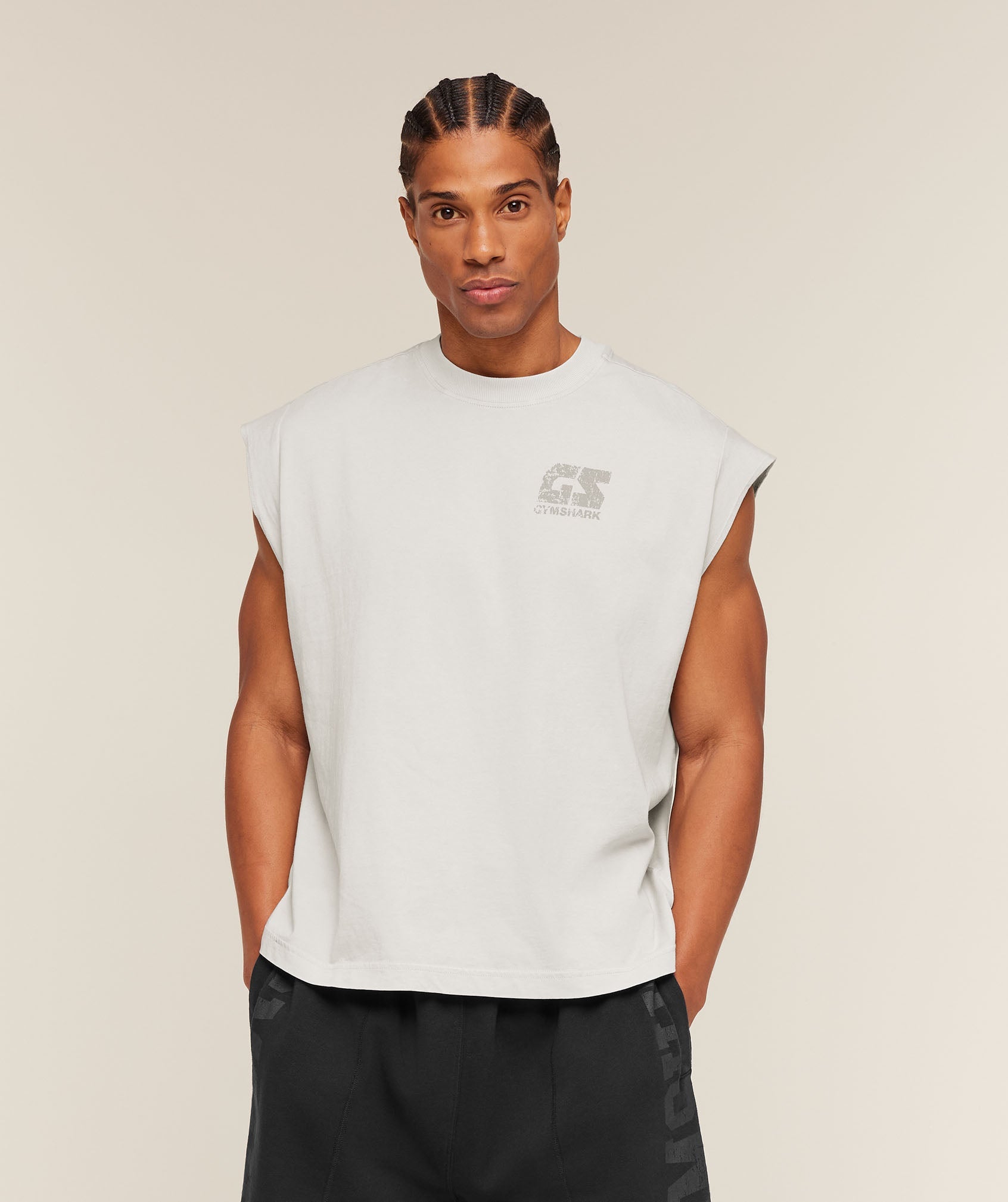 Gymshark Accent Capped Sleeve T-Shirt 'Light Grey'