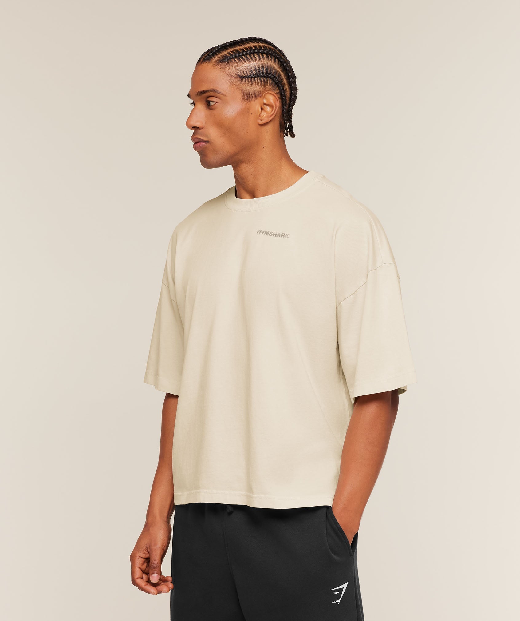 Gymshark Accent Boxy T-Shirt 'Tinted White'