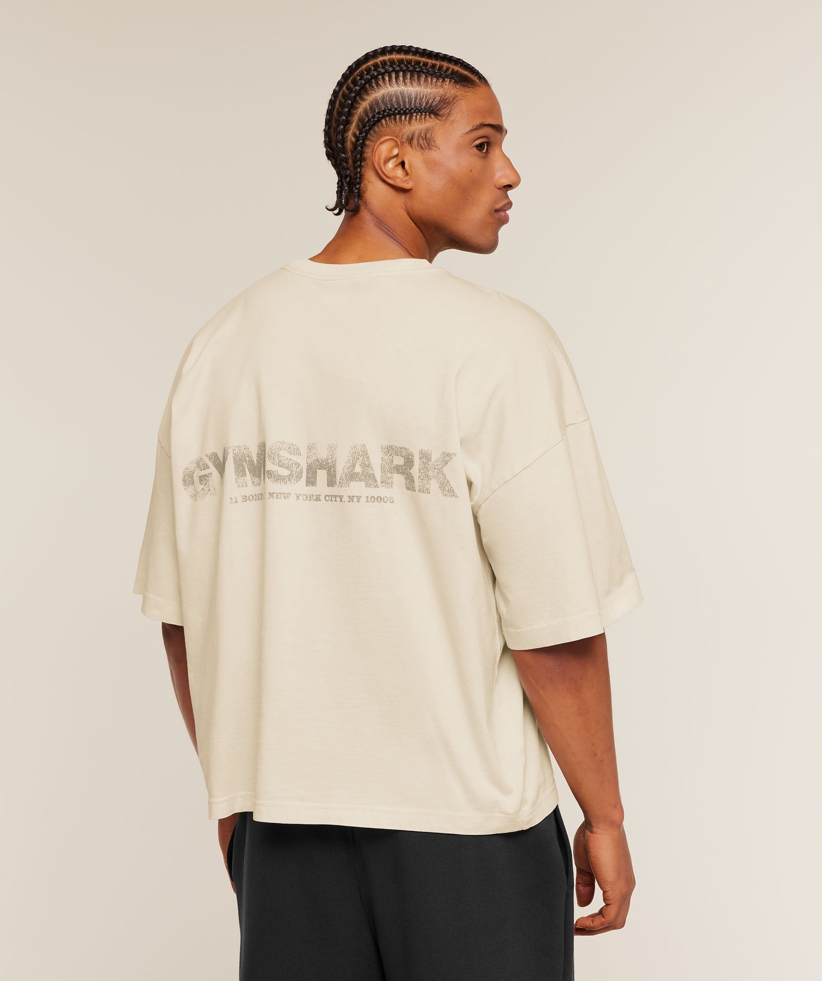 Gymshark Accent Boxy T-Shirt 'Tinted White'