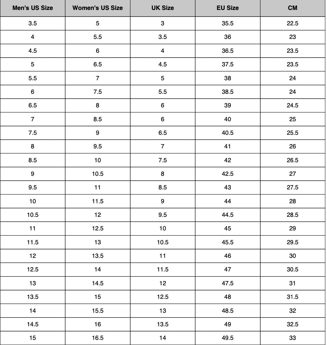 Size Chart