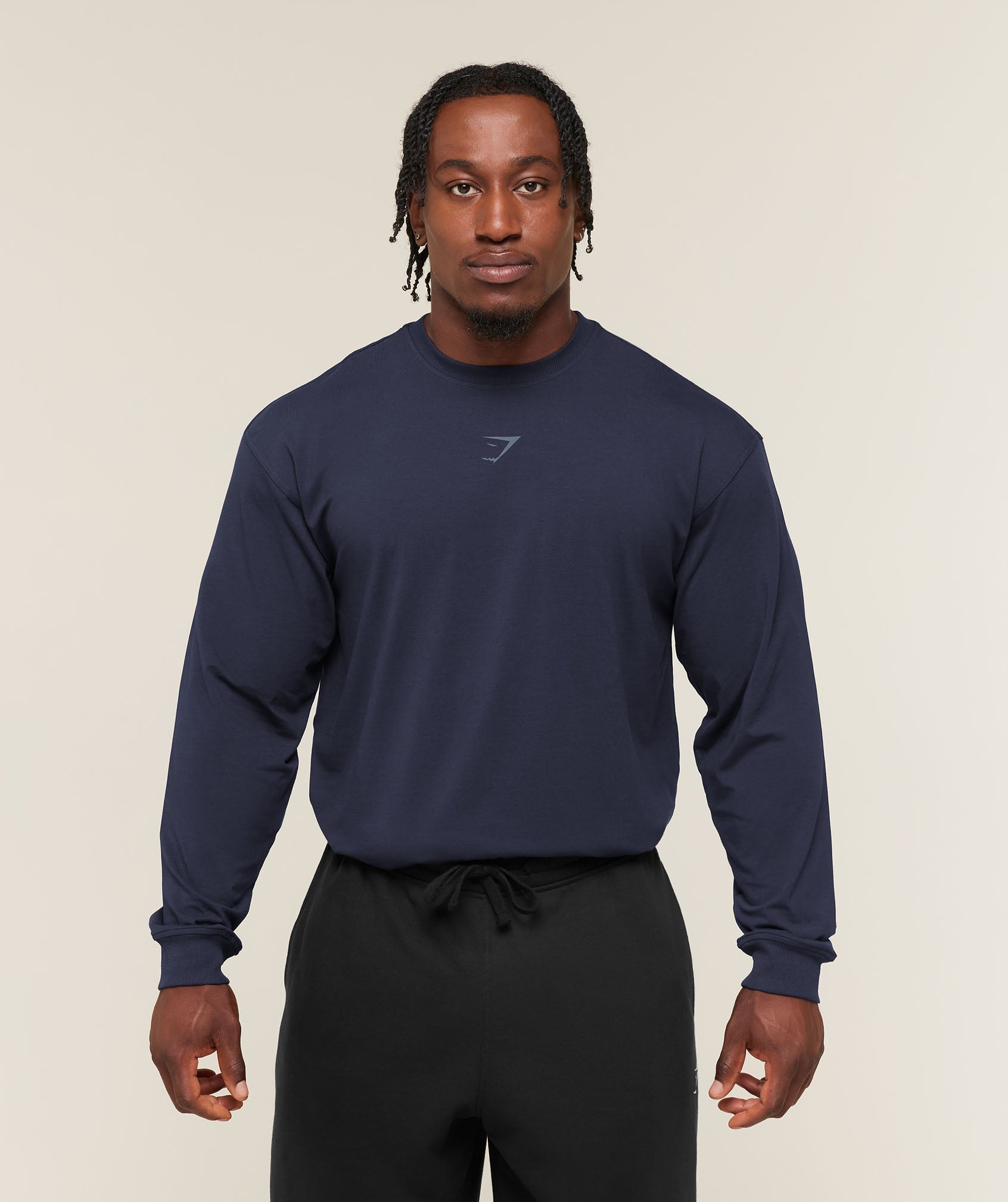 Gymshark Power Long Sleeve T-Shirt 'Heavy Blue Shadow Blue'