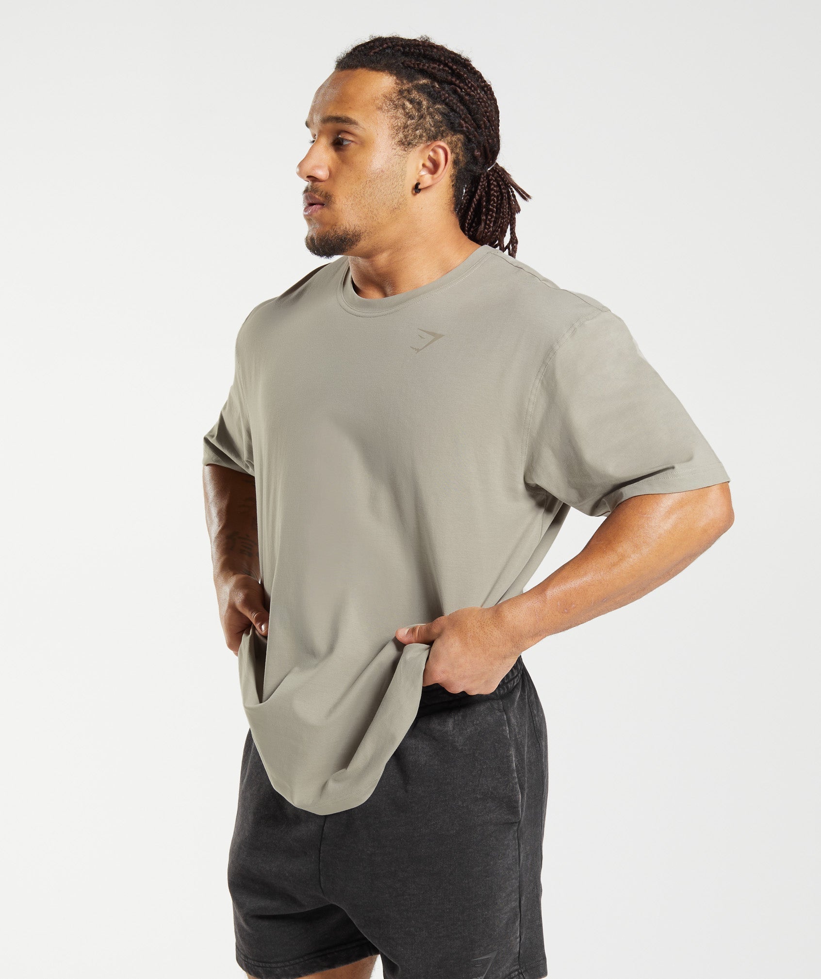 Gymshark Power T-Shirt 'Ecru Brown'