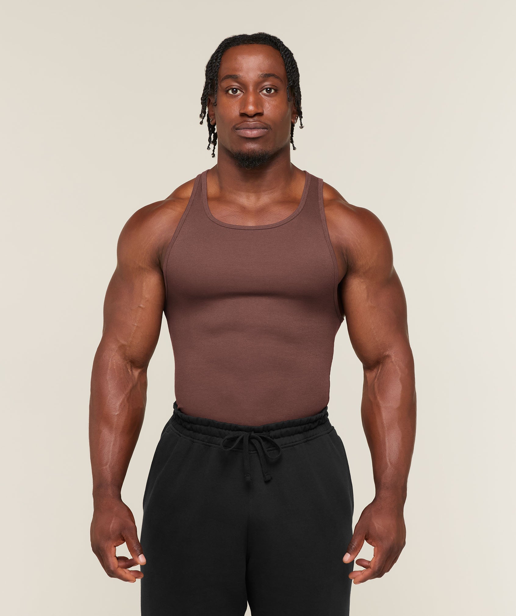 Gymshark Ribbed Tank 1PK 'Espresso Brown'