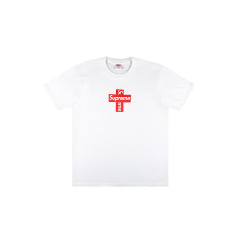 SUPREME CROSS BOX LOGO TEE "WHITE"