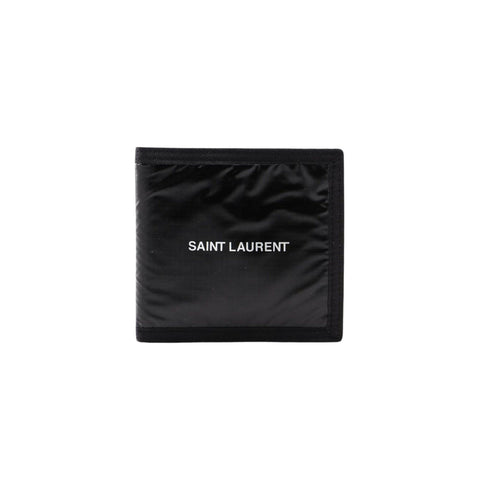 Saint Laurent Nuxx Nylon Logo Print Wallet Black