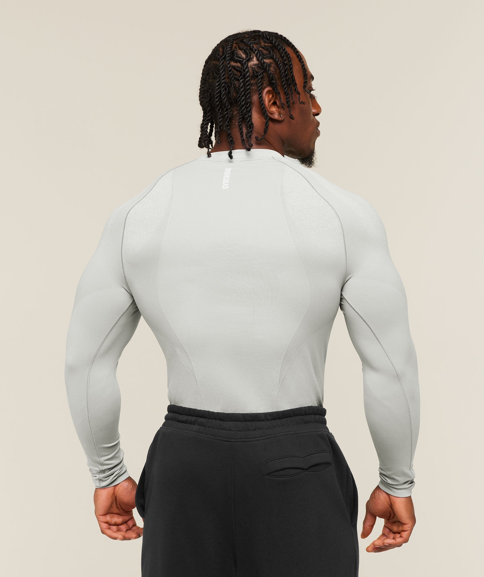 Gymshark Shadow Seamless Long Sleeve T-Shirt 'Light Grey'