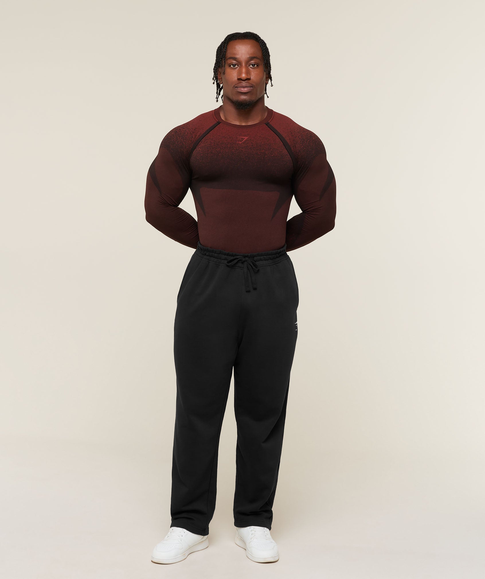 Gymshark Shadow Seamless Long Sleeve T-Shirt 'Sets Red'