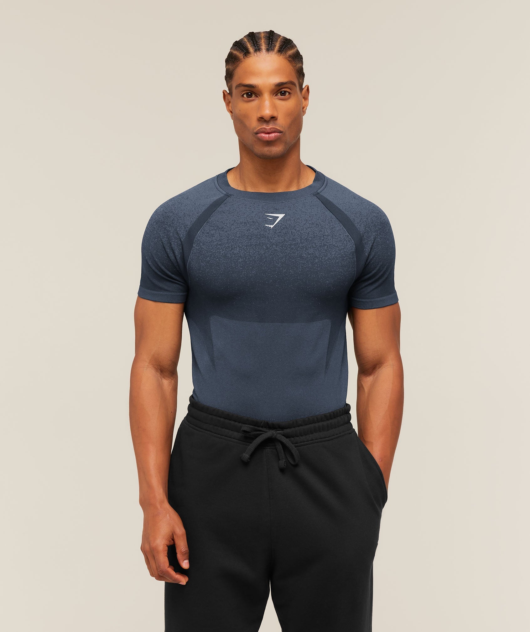 Gymshark Shadow Seamless T Shirt 'Heavy Blue'