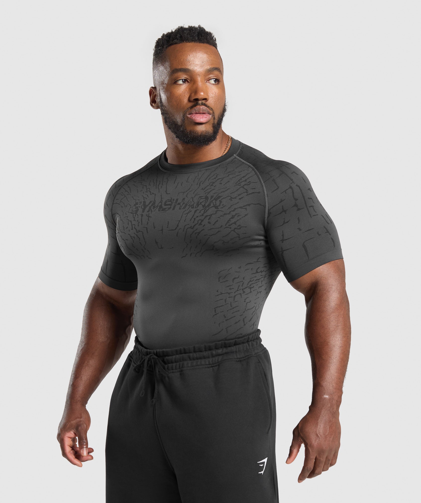 Gymshark Tectonic Seamless T Shirt 'Asphalt Grey Black'
