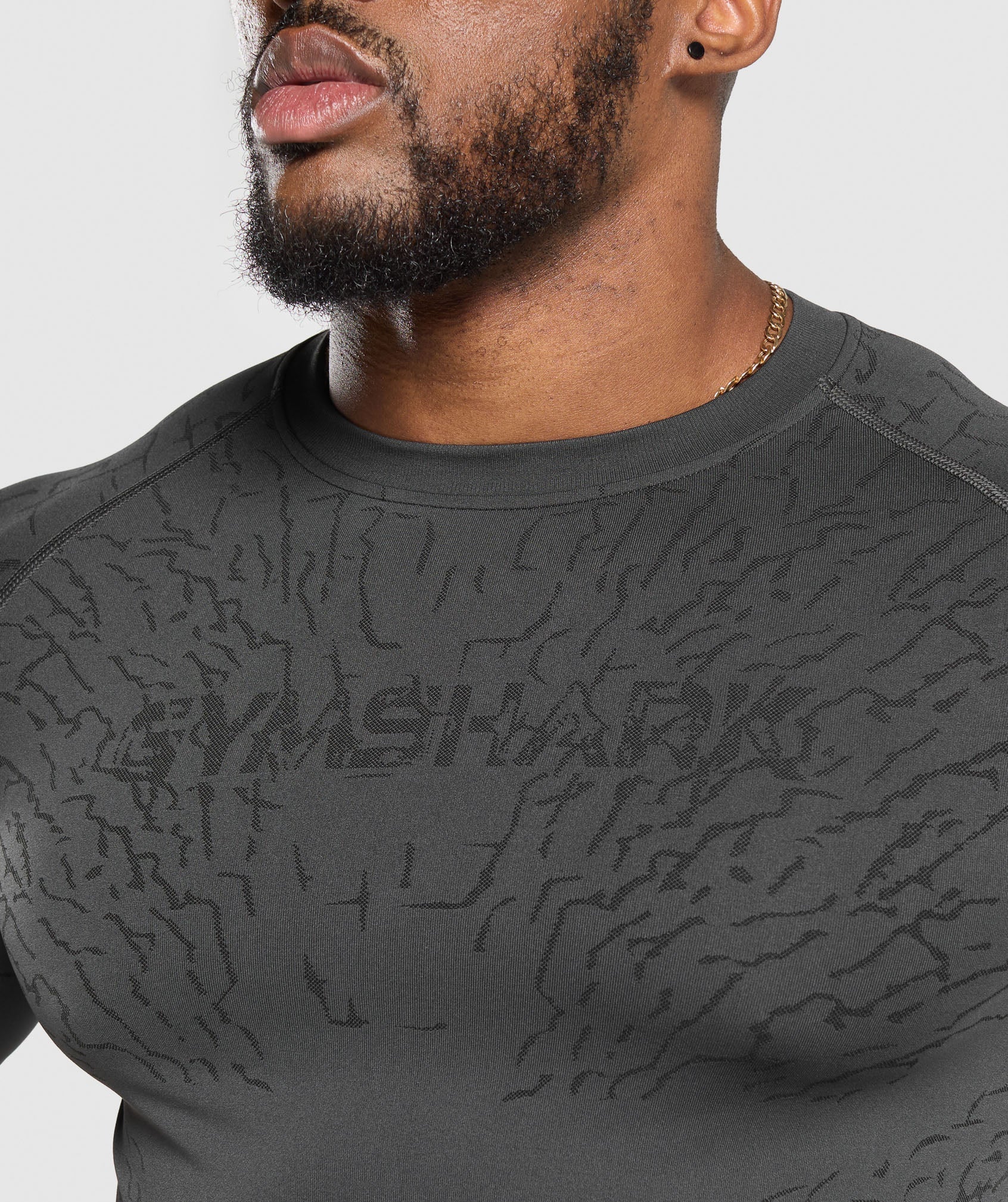 Gymshark Tectonic Seamless T Shirt 'Asphalt Grey Black'