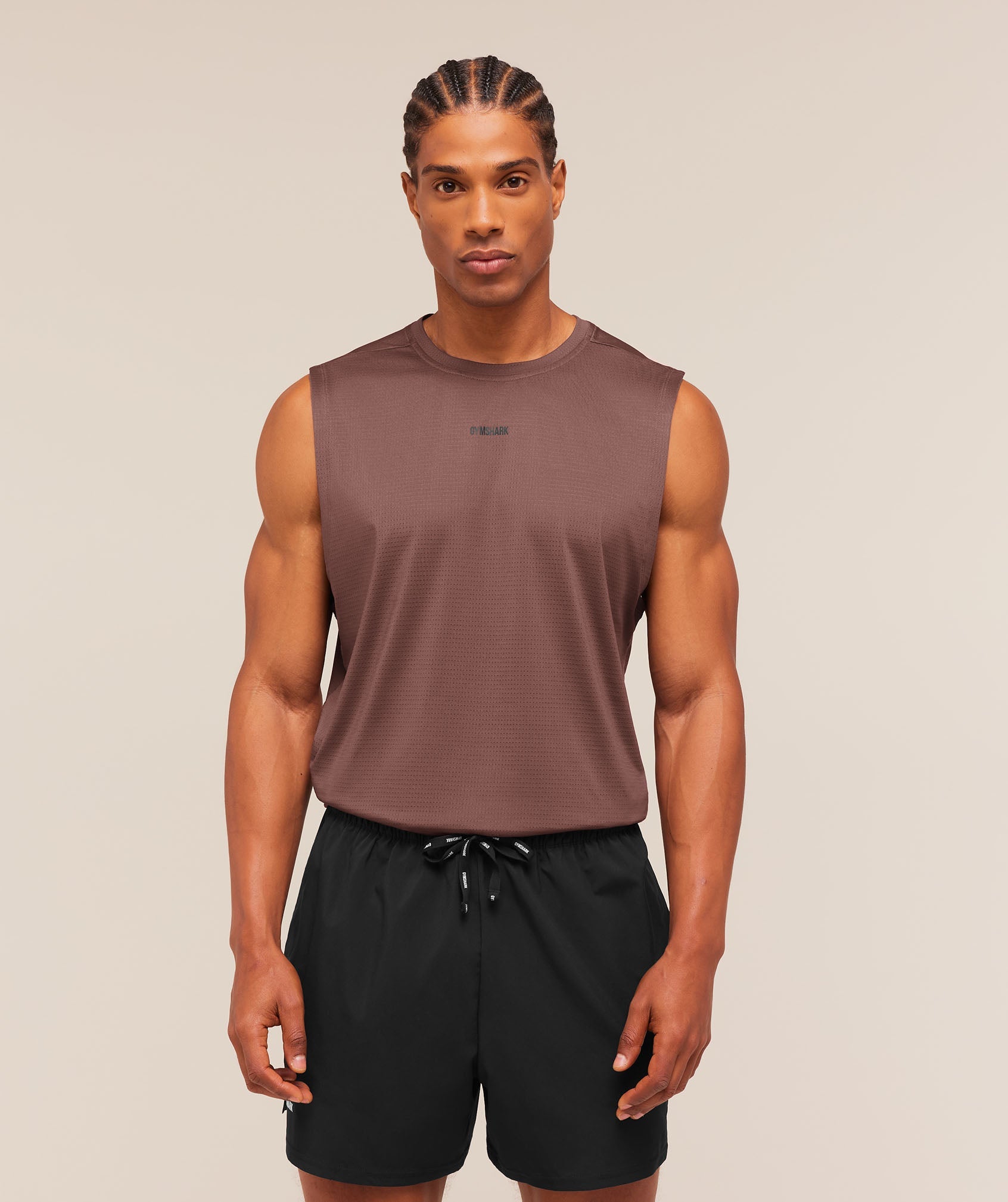 Gymshark Train Cut Off Tank 'Espresso Brown'