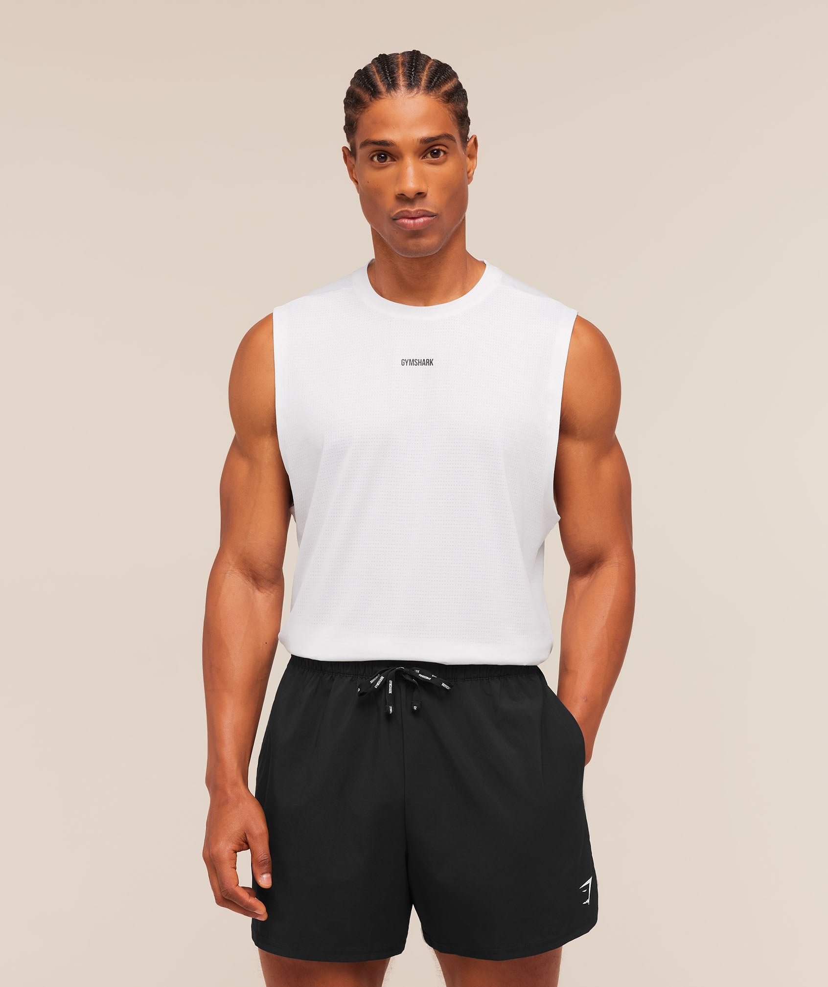 Gymshark Train Cut Off Tank 'White'
