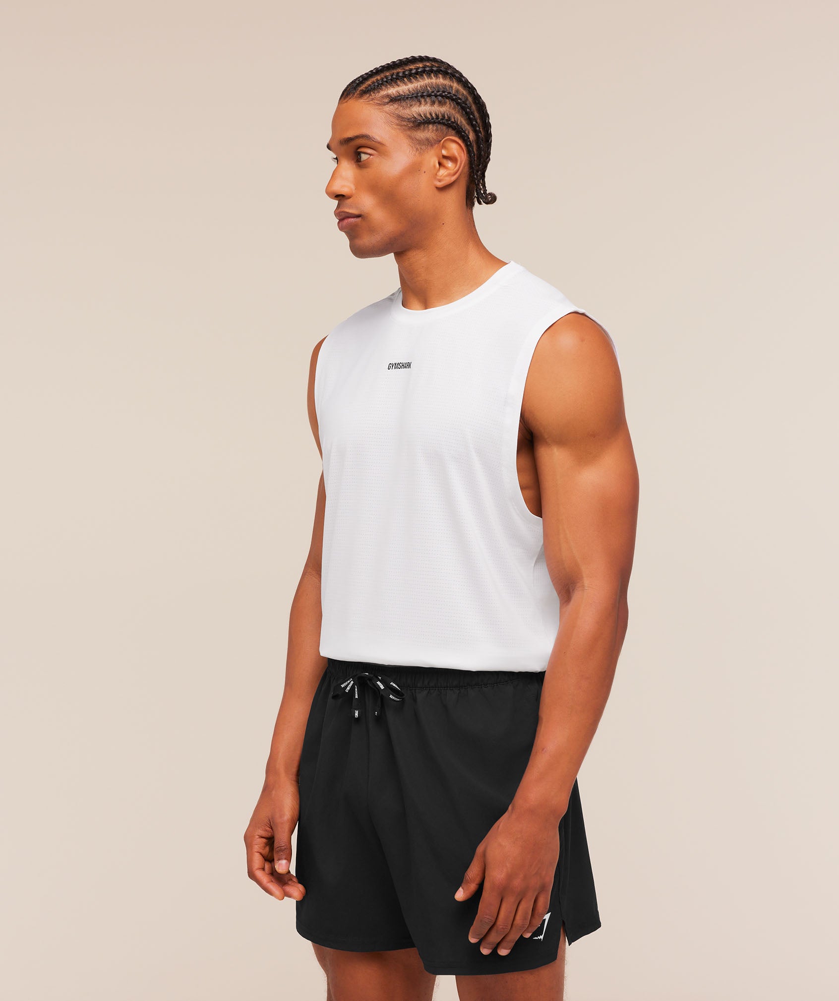 Gymshark Train Cut Off Tank 'White'