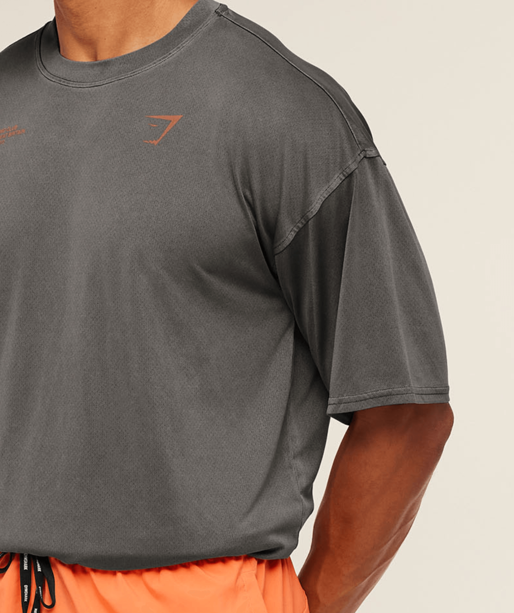 Gymshark Conditioning Club Washed T-Shirt 'Black Dayglow Peach Wash'