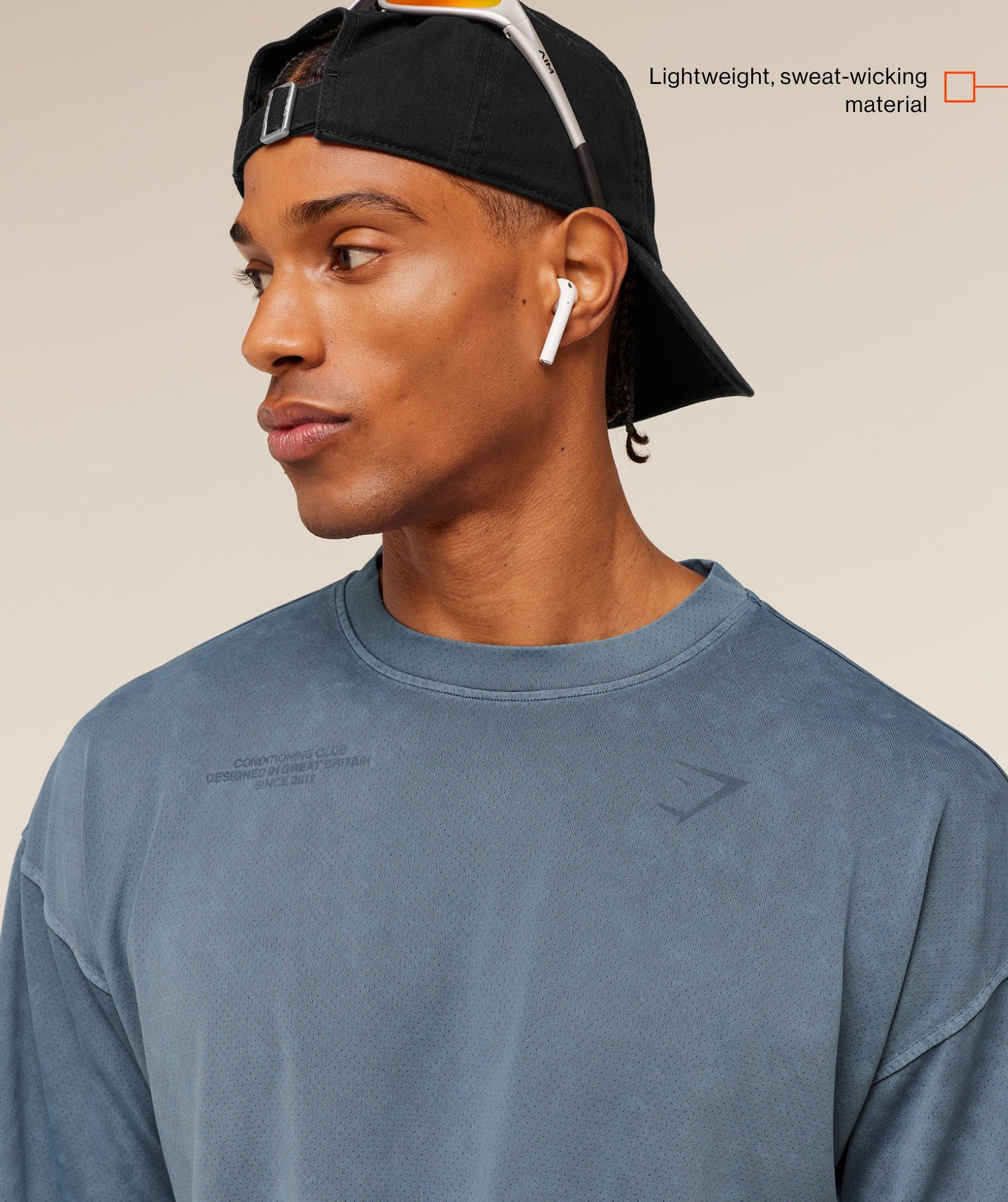Gymshark Conditioning Club Washed T-Shirt 'Iron Blue Wash'