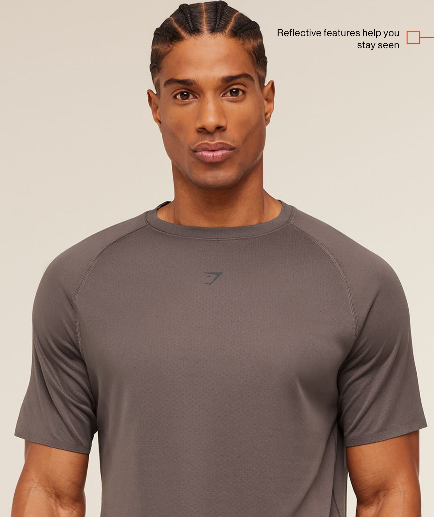 Gymshark Hybrid Engineered Jacquard T-Shirt 'Cool Brown'