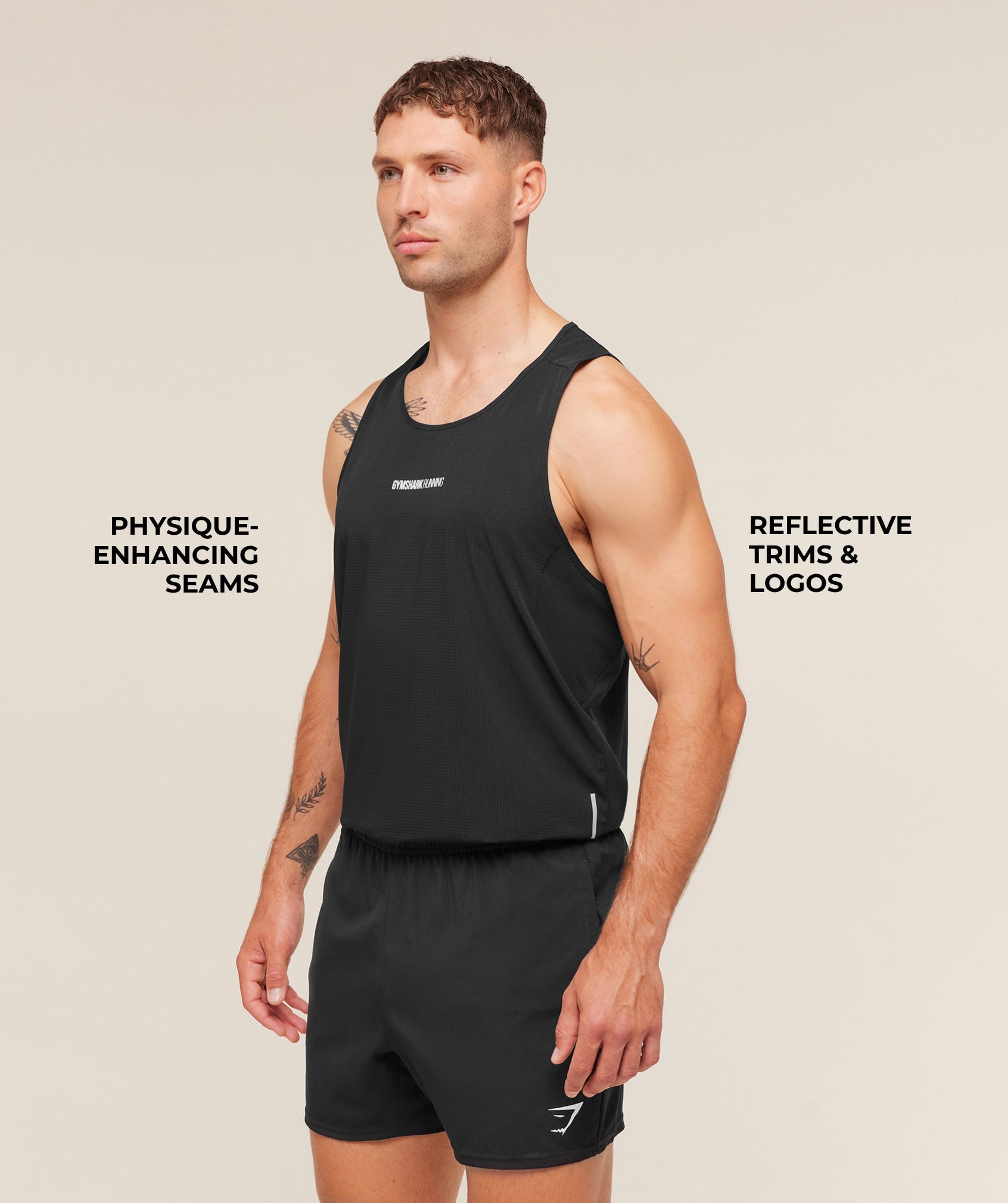 Gymshark Running Tank 'Black'