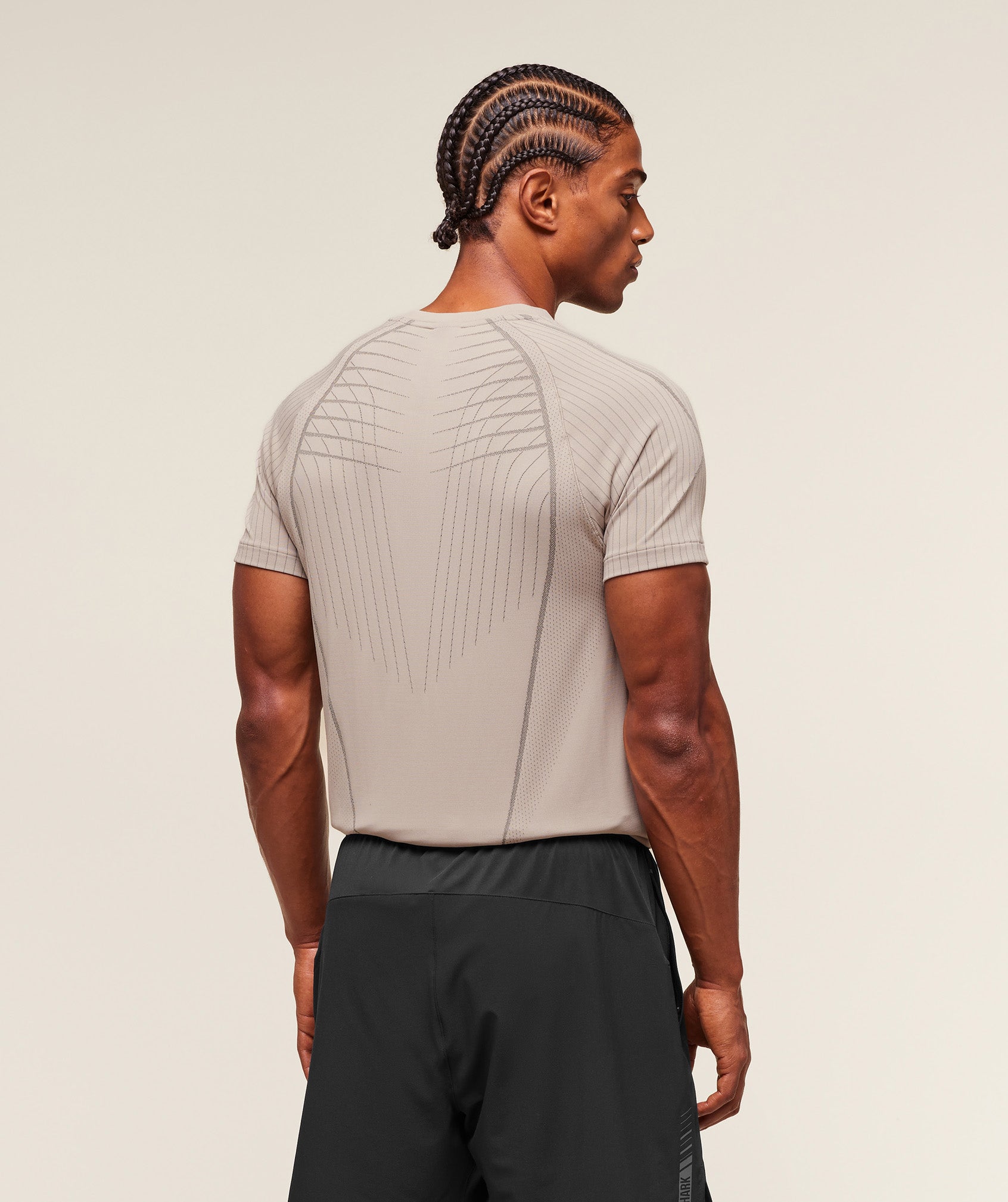 Gymshark Apex Seamless T-Shirt 'Mushroom Grey Pitch Grey'