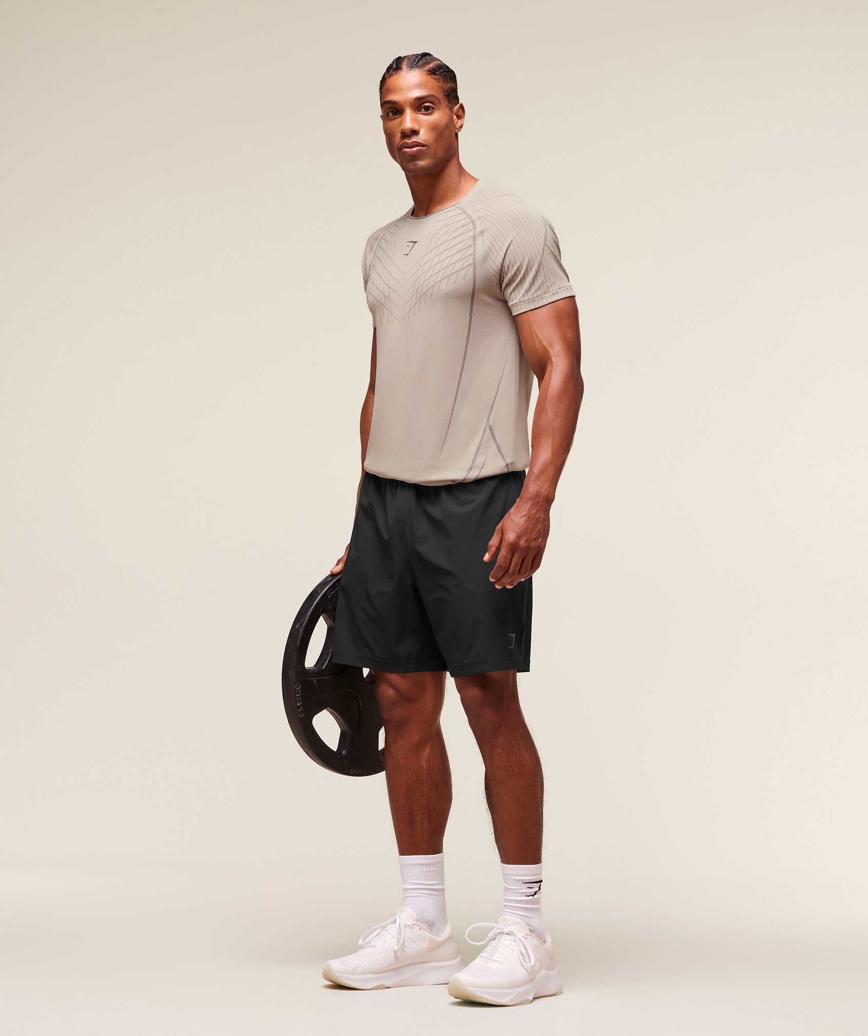 Gymshark Apex Seamless T-Shirt 'Mushroom Grey Pitch Grey'