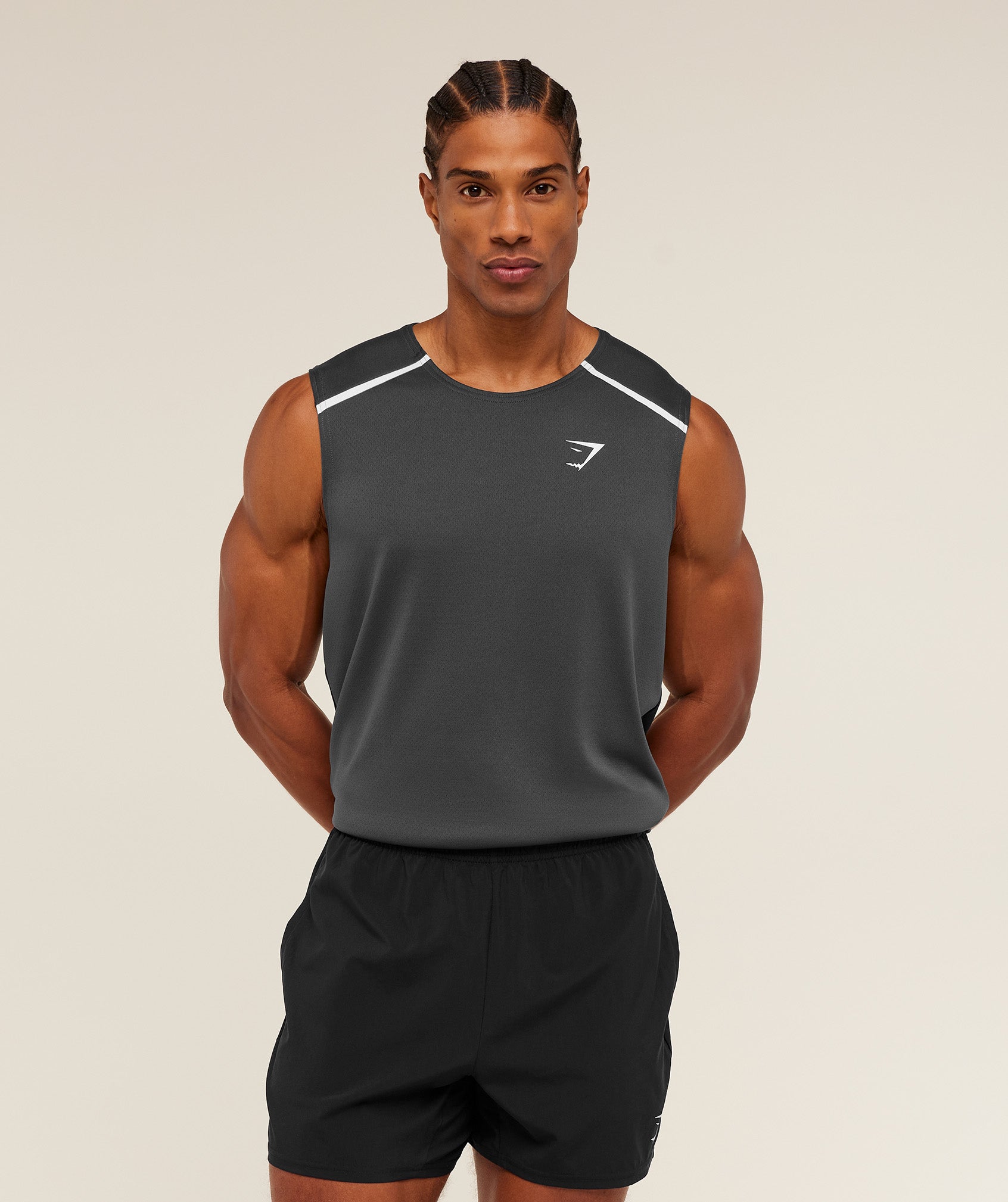 Gymshark Arrival Contrast Tank 'Grey Black'