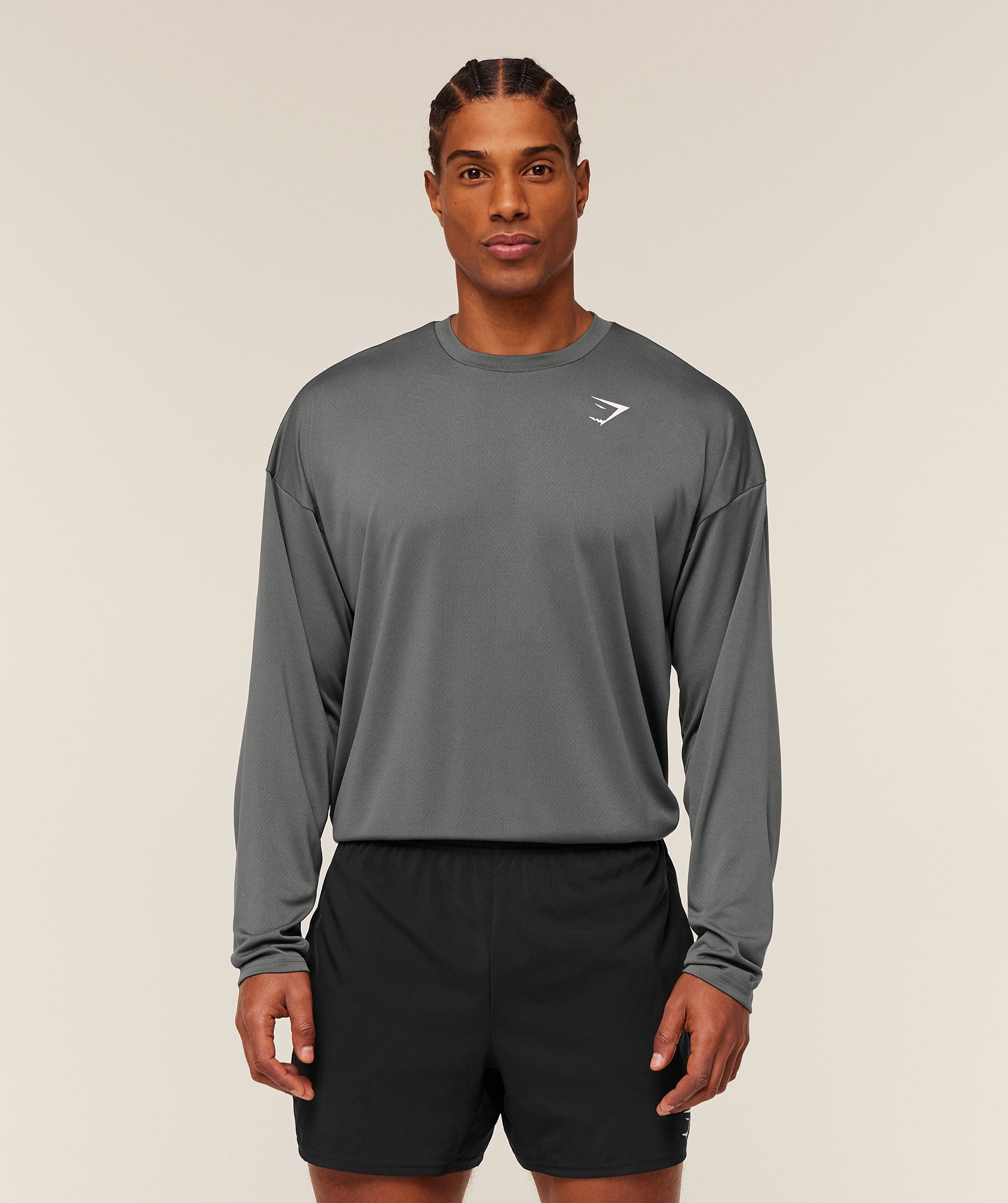 Gymshark Arrival Oversized Long Sleeve T-Shirt 'Silhouette Grey'