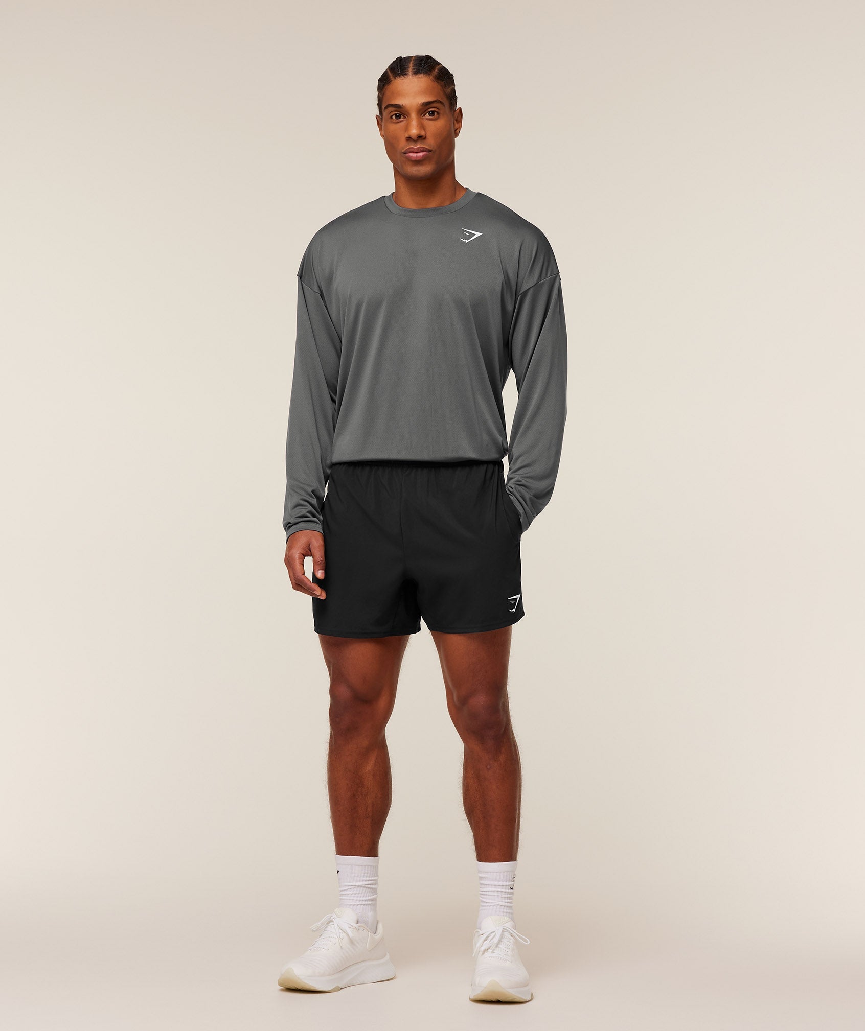 Gymshark Arrival Oversized Long Sleeve T-Shirt 'Silhouette Grey'