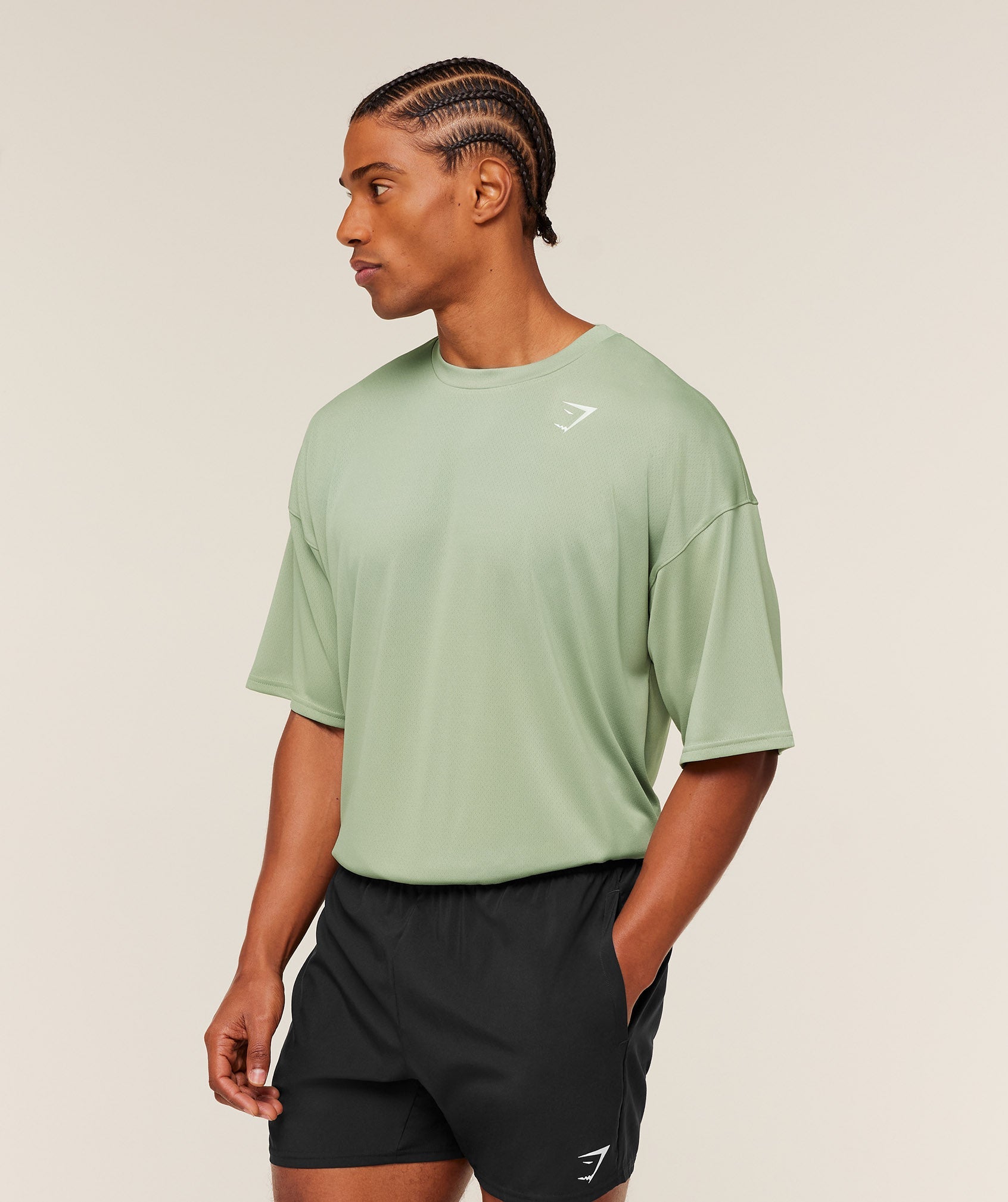 Gymshark Arrival Oversized T-Shirt 'GS Haze Green'