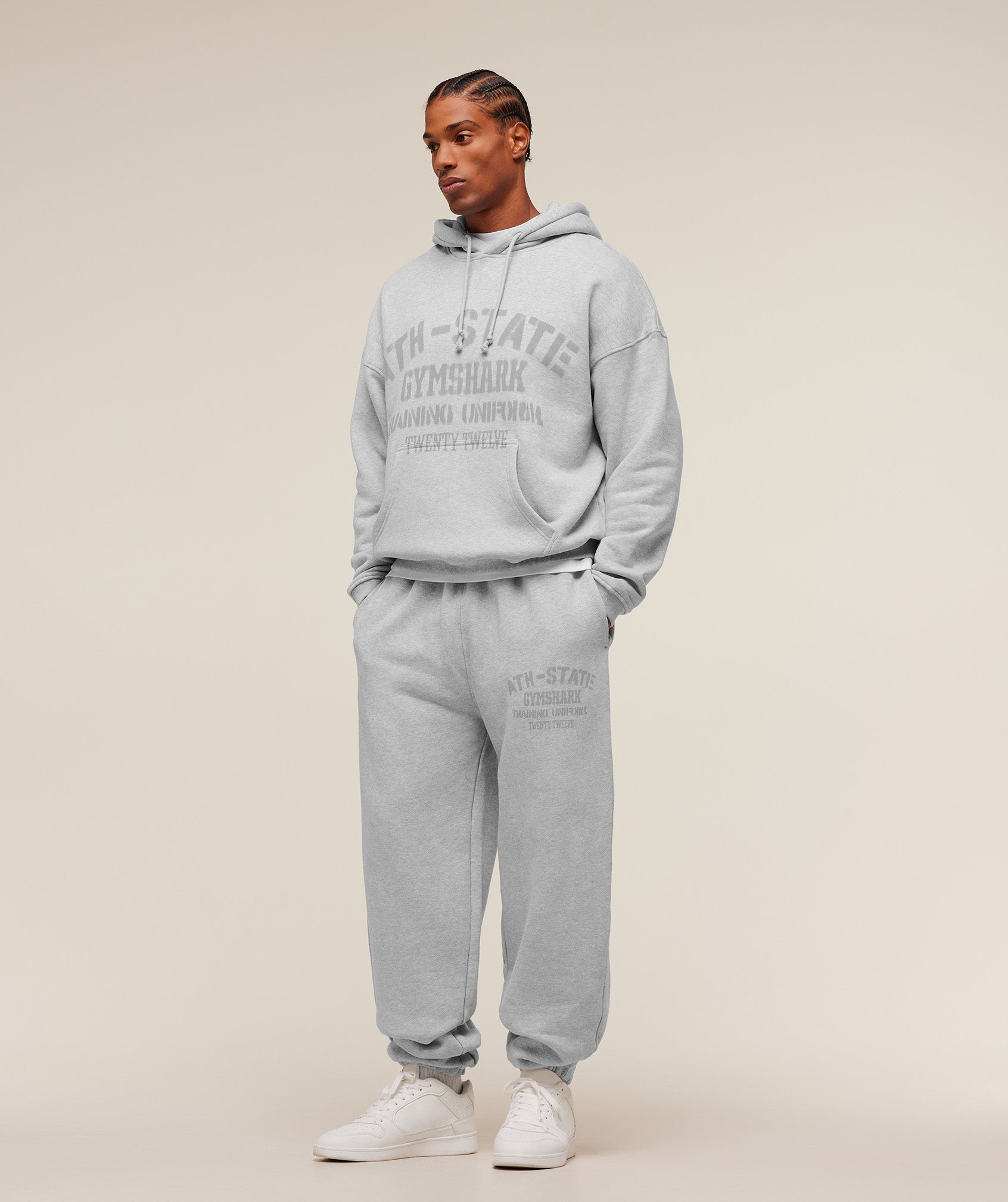 Gymshark Collegiate Hoodie 'Soft Grey Marl'