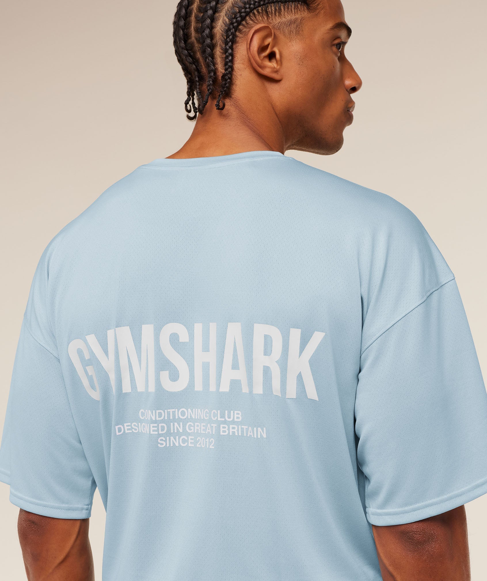 Gymshark Conditioning Club Oversized T-Shirt 'Chilled Blue White'